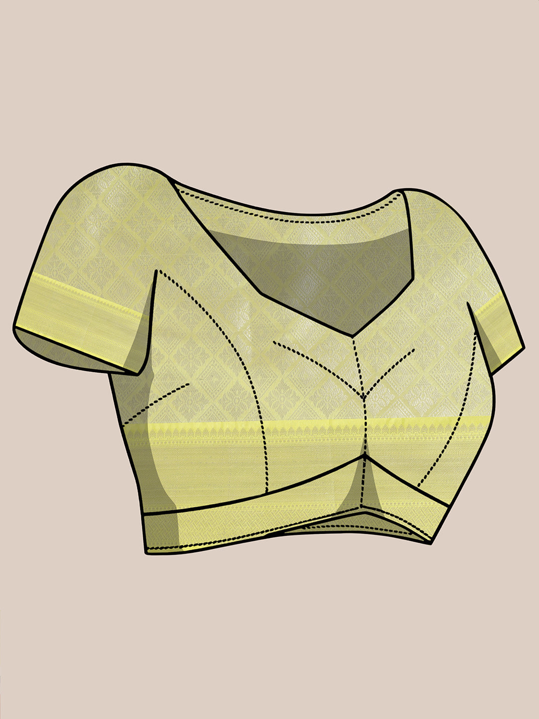 Banarasi Woven Organza Saree - Lemon Yellow & Mint