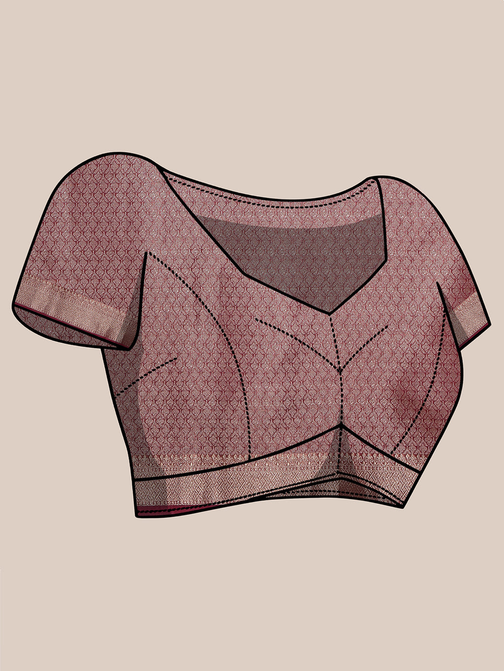 Banarasi Organza Woven Saree – Maroon