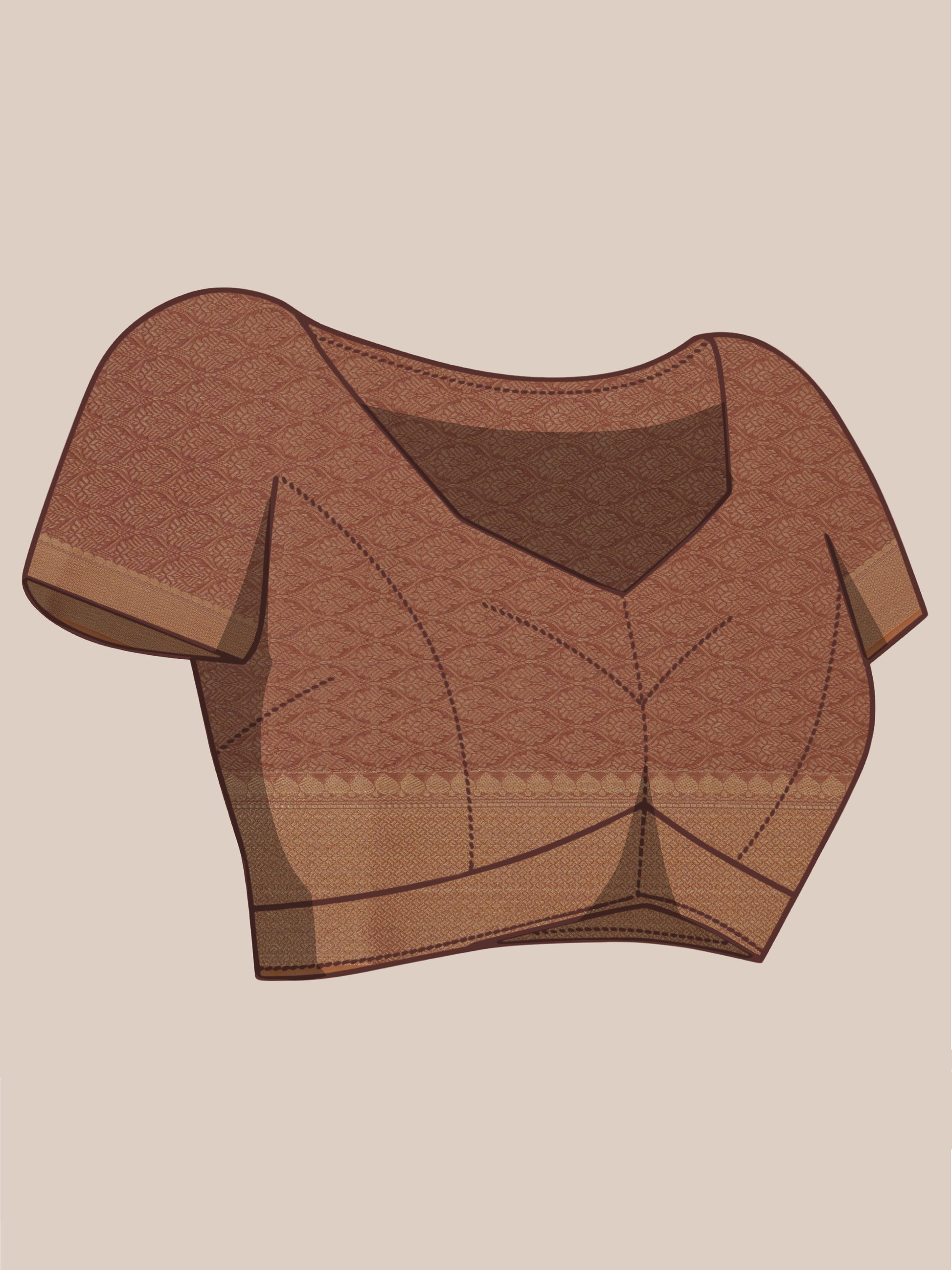 Banarasi Dual-Tone Tissue Saree - Peach