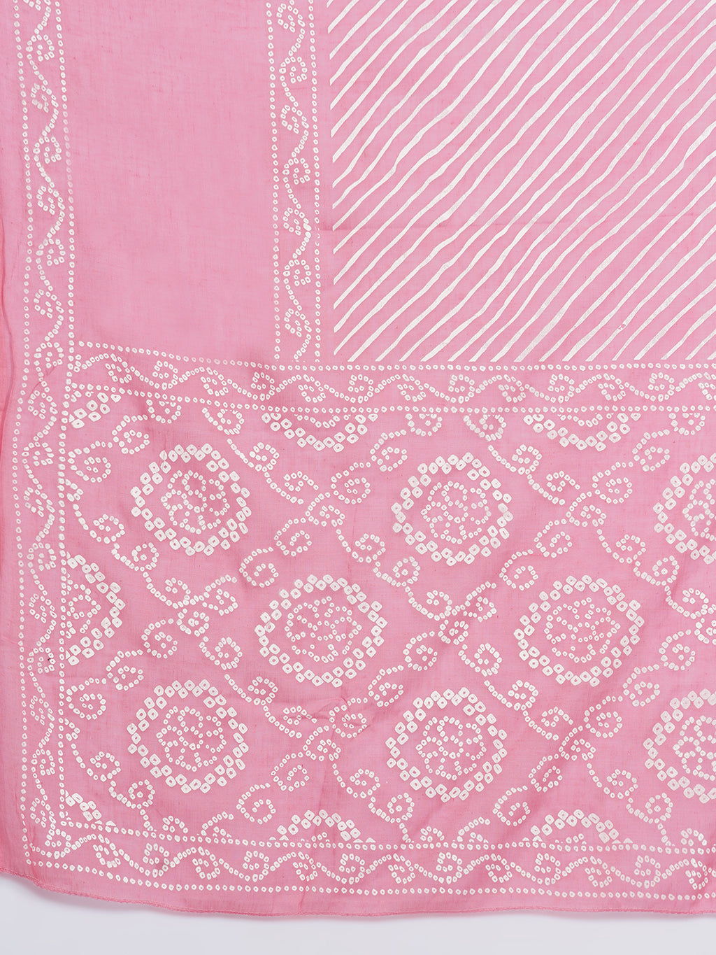Gota Patti Bandhani Print Suit Set - Baby Pink