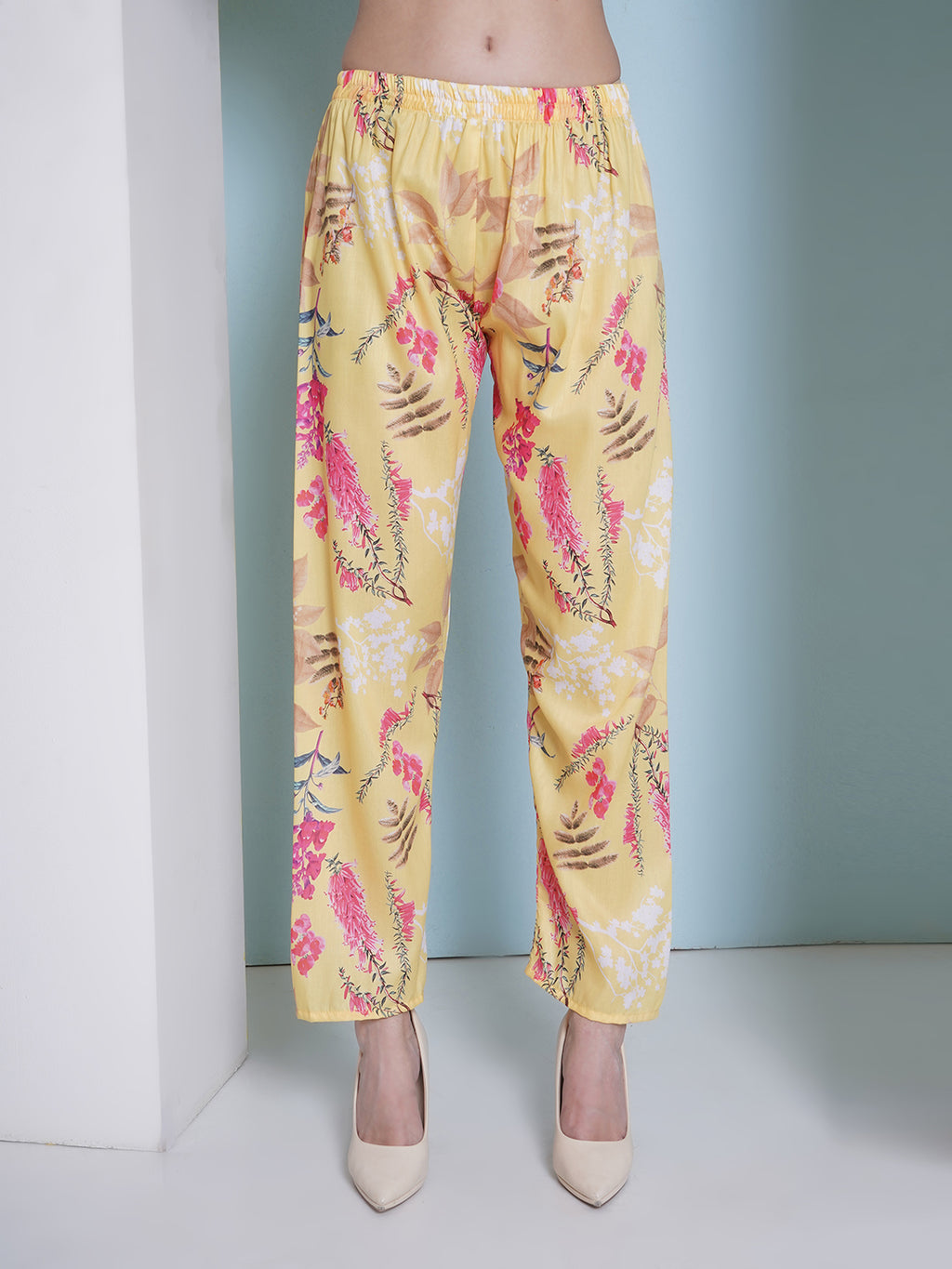 Muslin Printed Co-Ord Set - Yellow