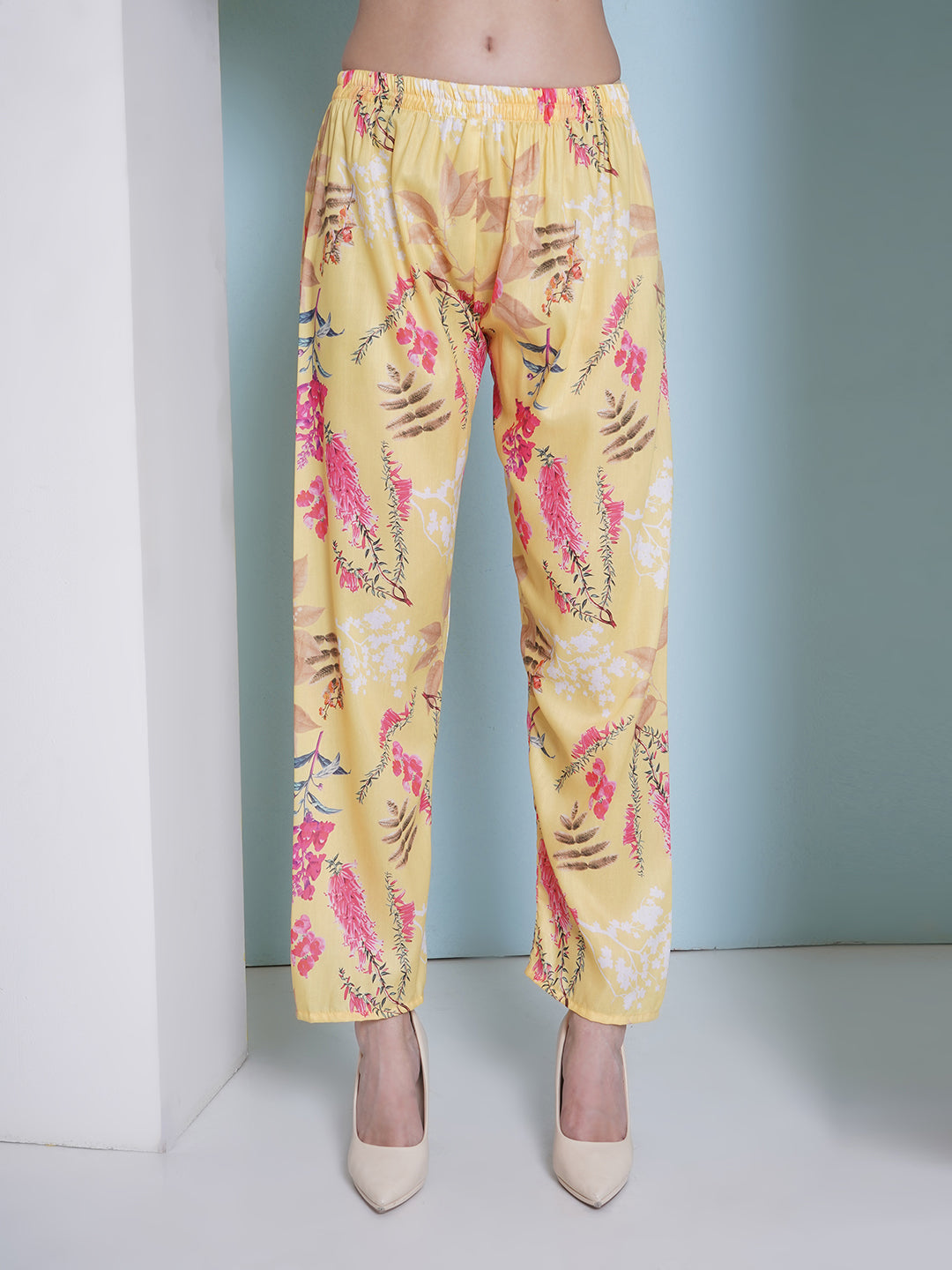 Muslin Printed Co-Ord Set - Yellow