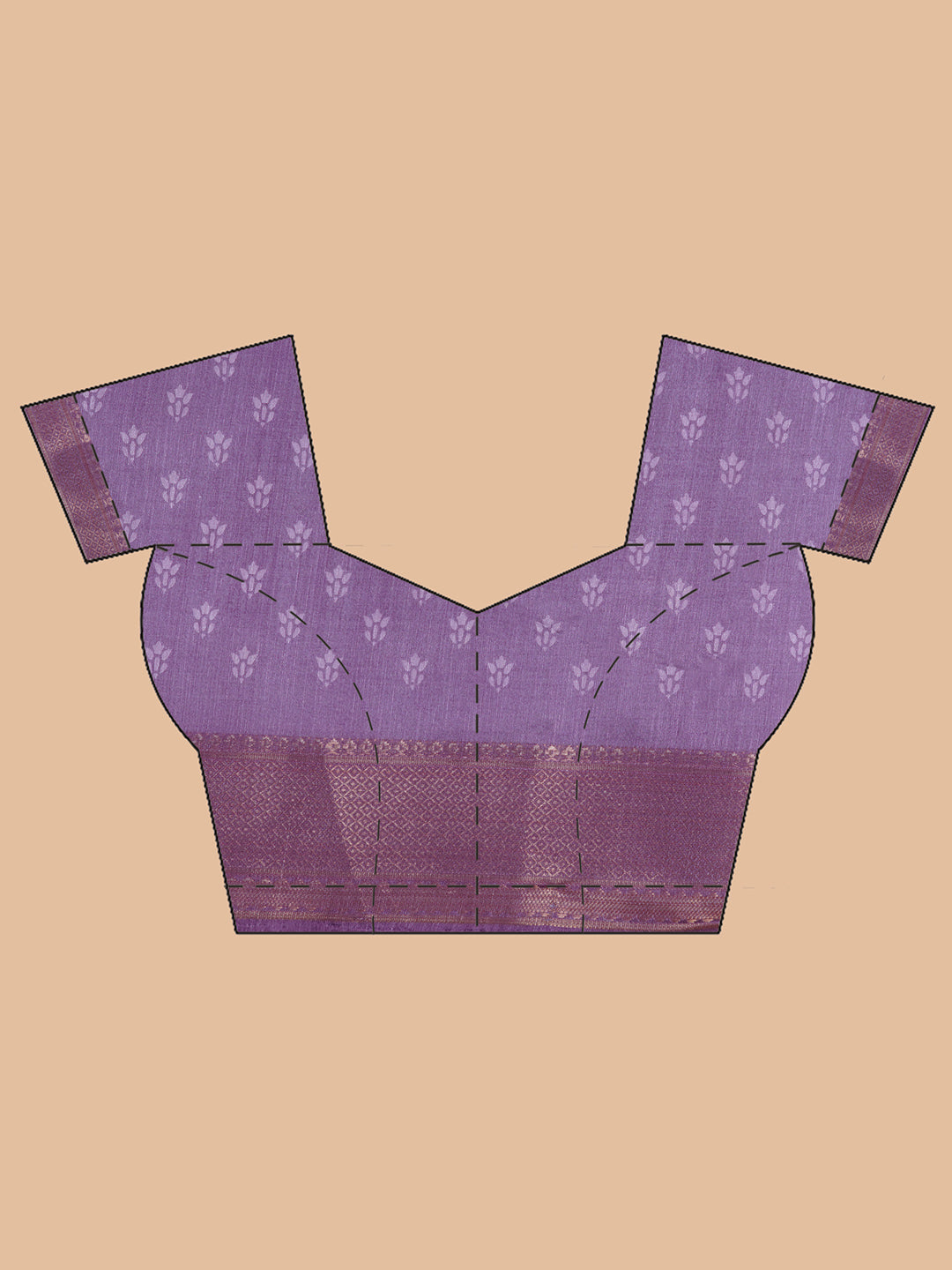 Cotton Silk Batik Print Saree - Purple