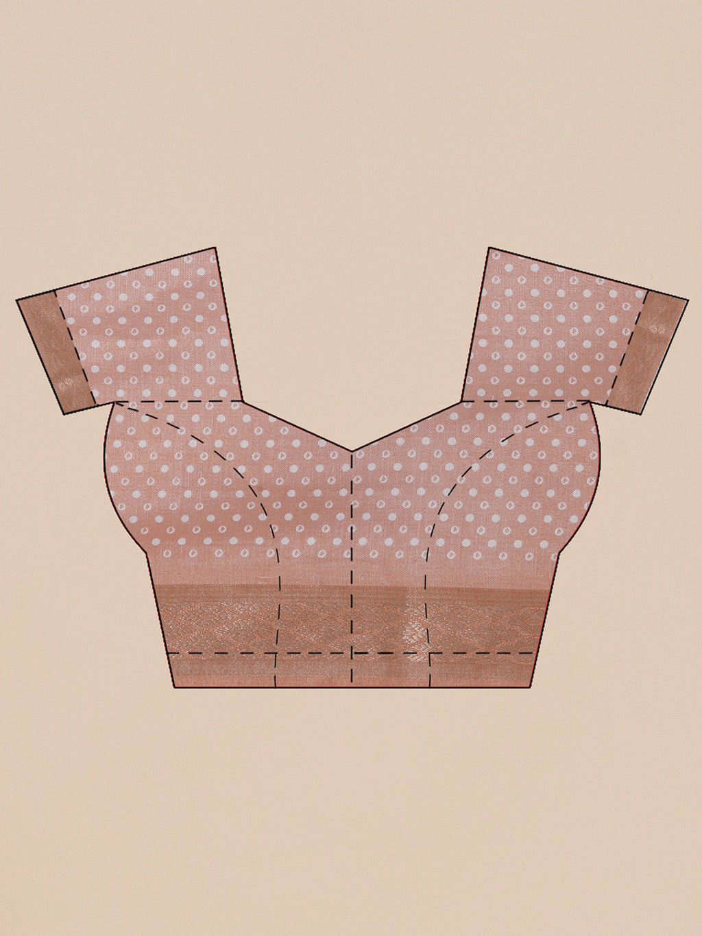 Cotton Silk Jacobean Pattern Saree - Pastel Pink