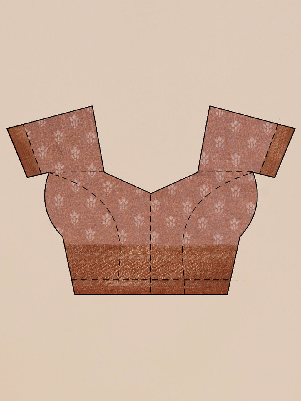 Cotton Silk Batik Print Saree - Bronze