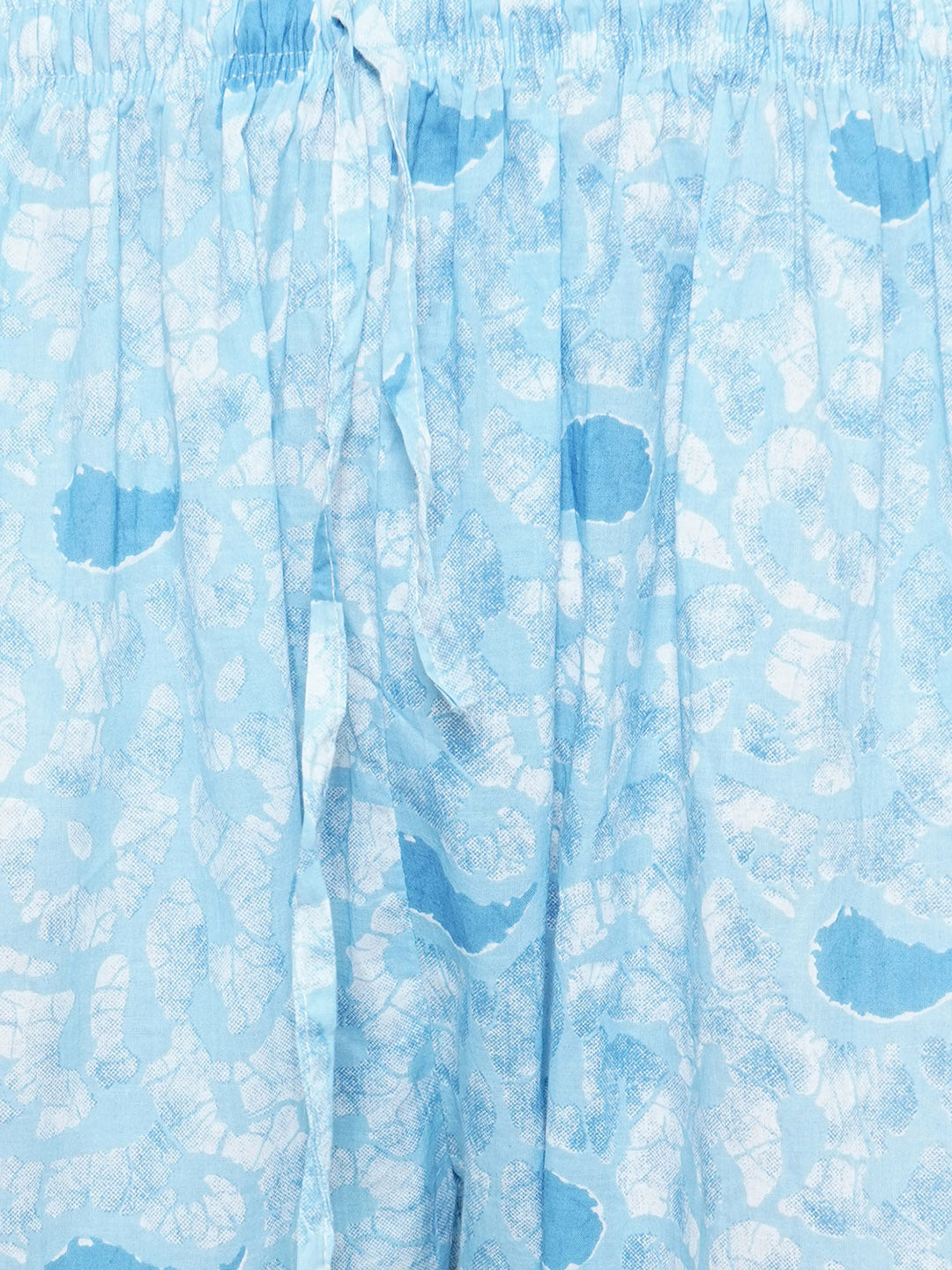 Printed Kaftan Lounge Wear - Light Blue