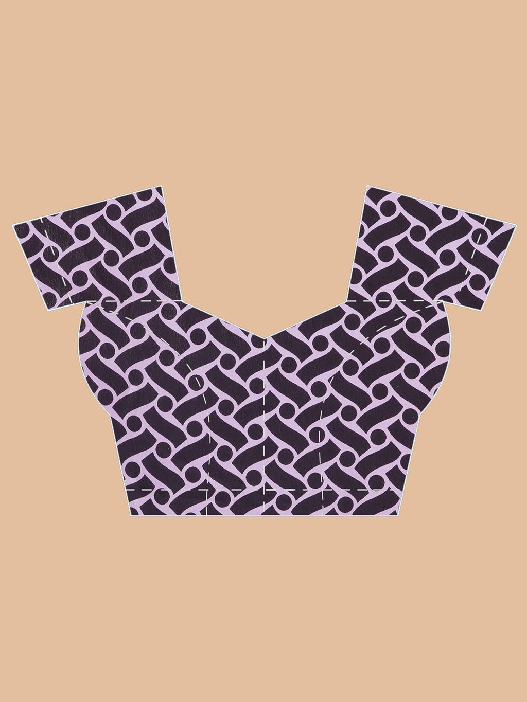 Graphic Printed Crepe-Silk Saree - Lavender