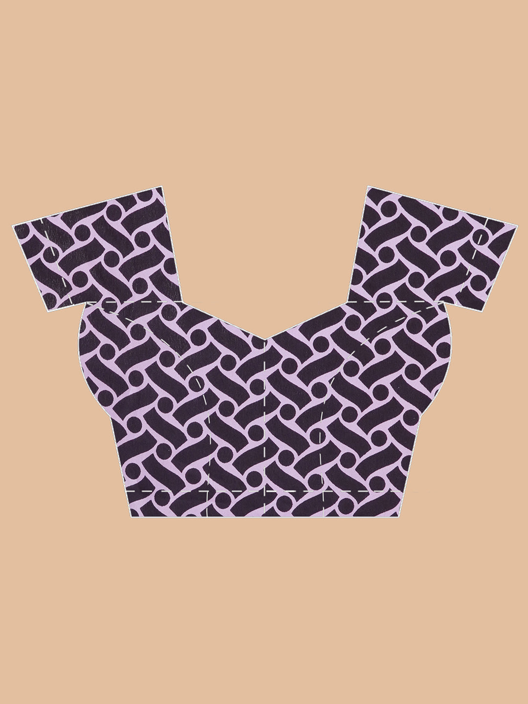 Graphic Printed Crepe-Silk Saree - Lavender