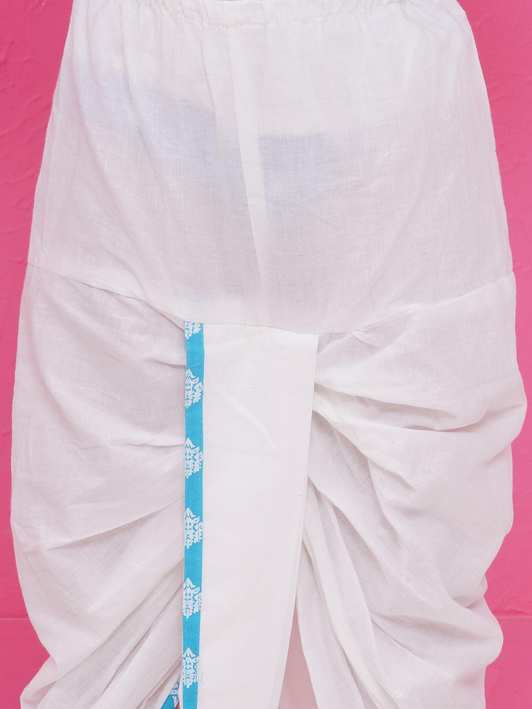Boys Boti Printed Cotton Kurta with Dhoti - Blue