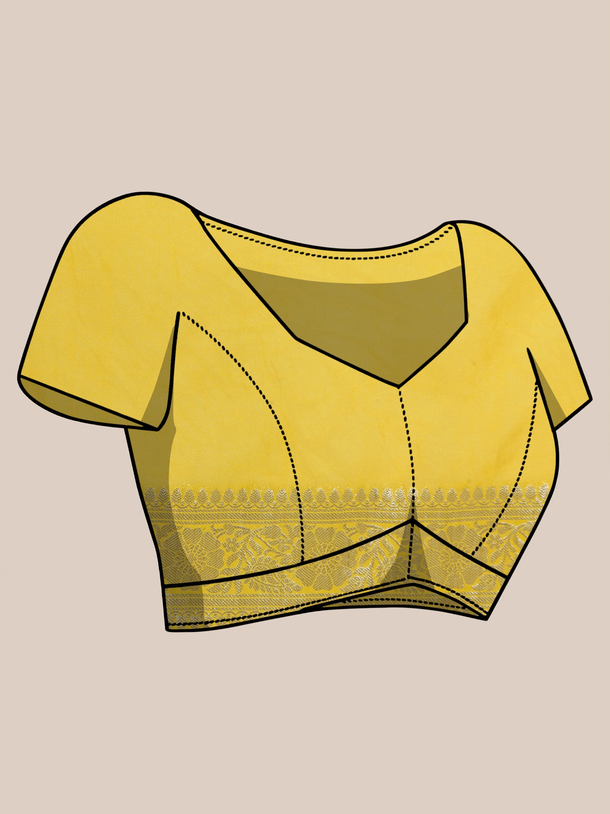Banarasi Georgette Woven Zari Buti Saree - Yellow