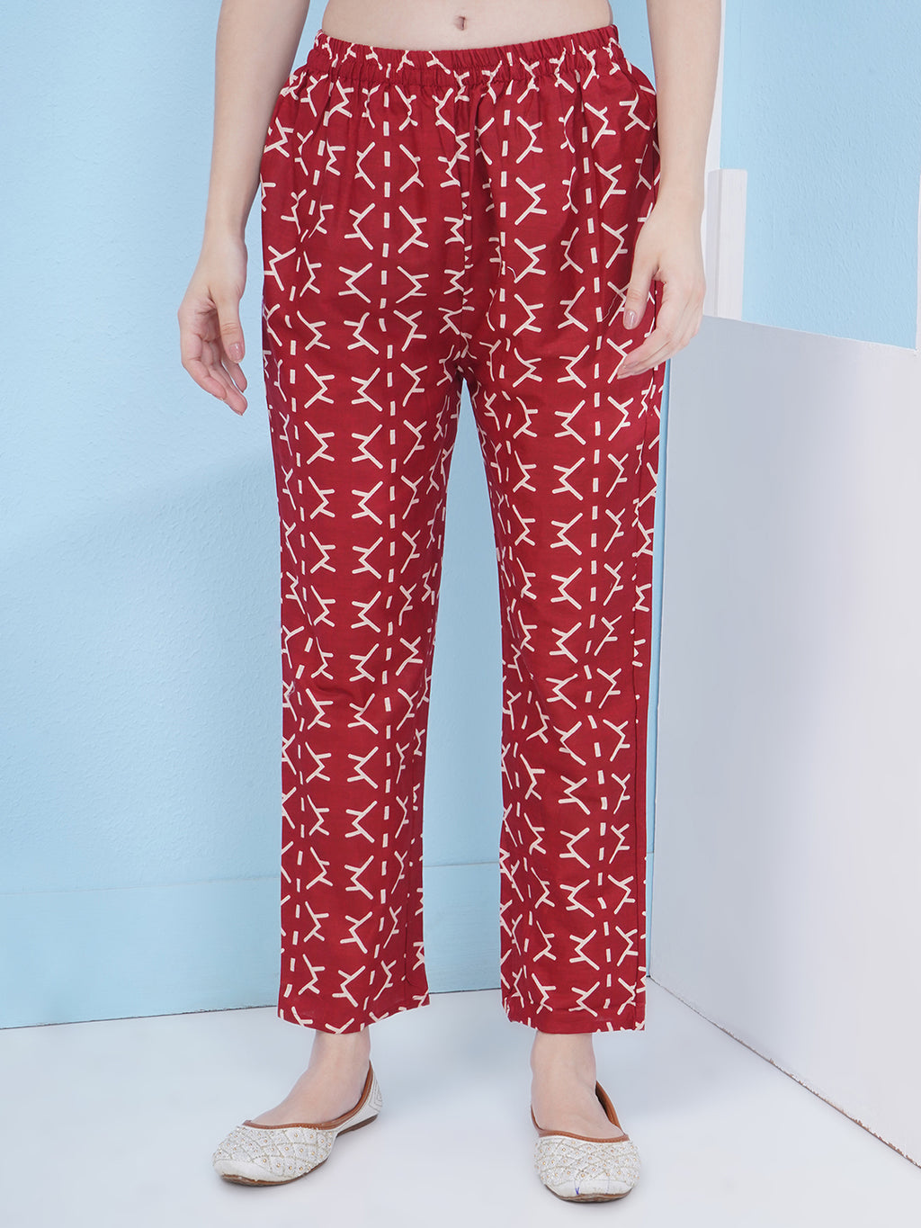Angrakha Pattern Suit Set - Maroon