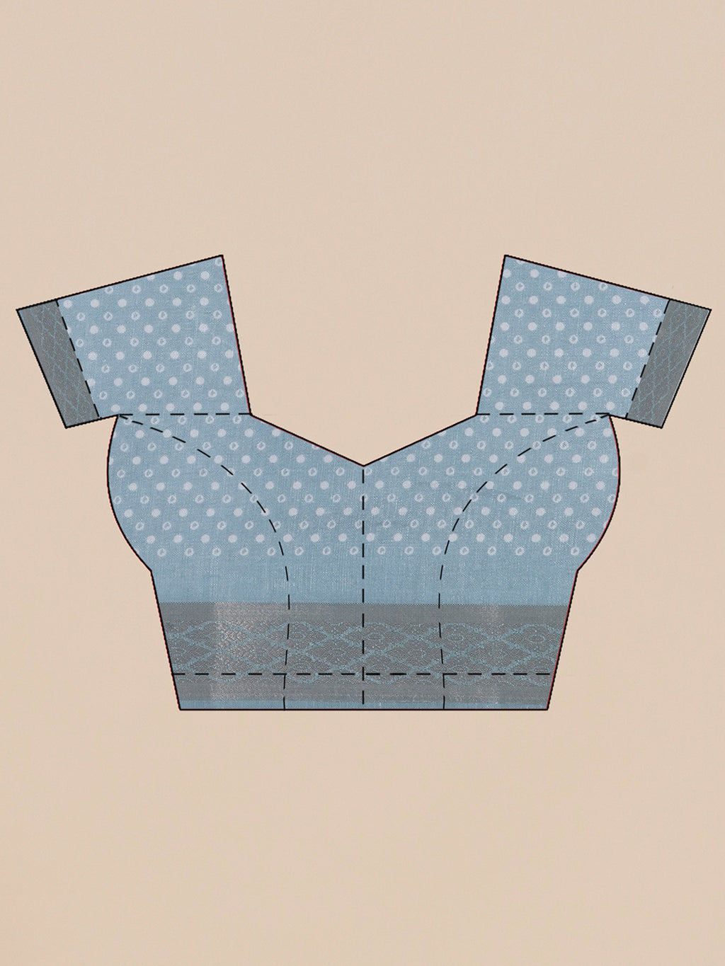Cotton Silk Jacobean Pattern Saree - Pastel Blue