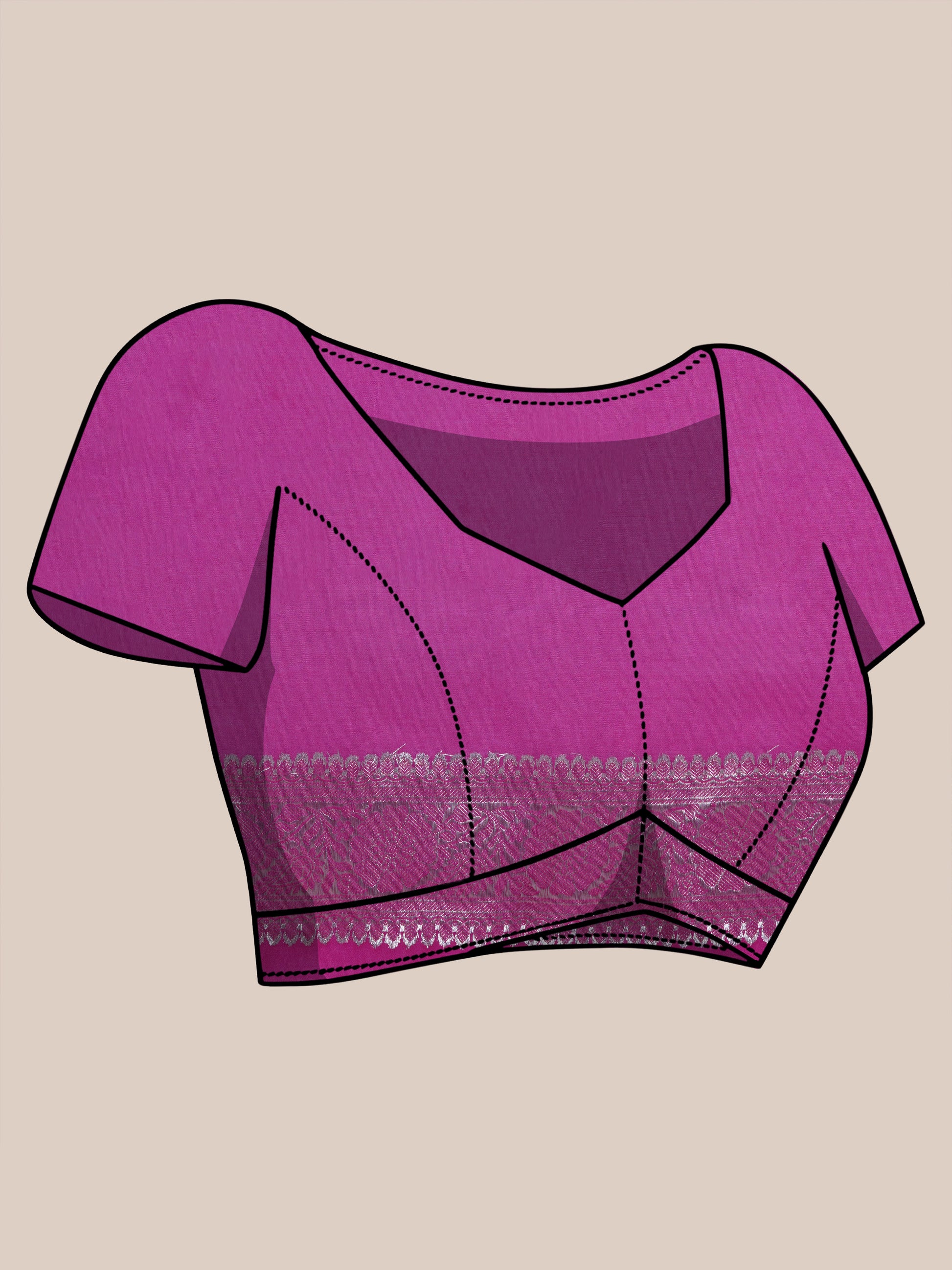Banarasi Georgette Woven Zari Buti Saree - Magenta Pink