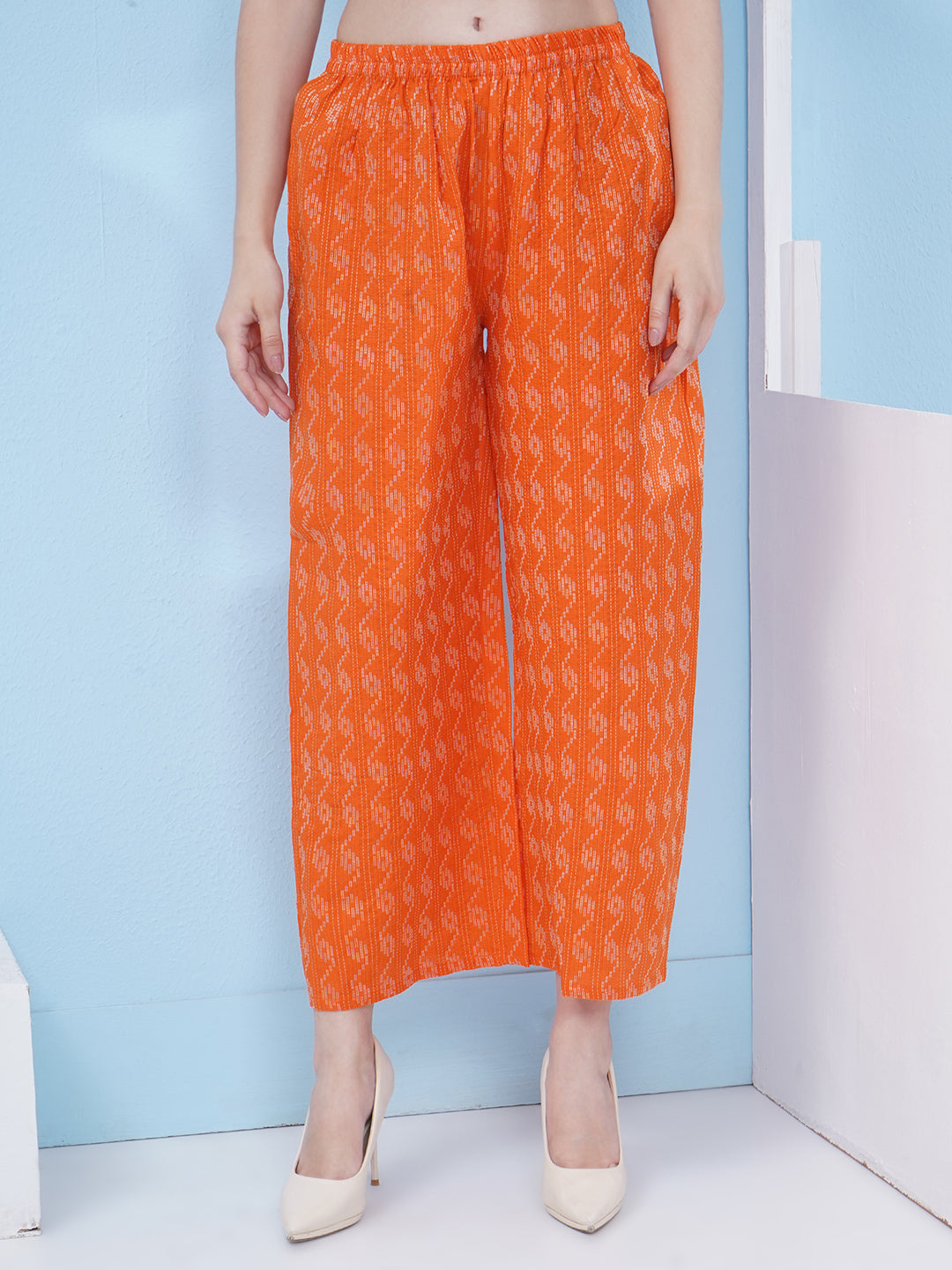 Printed Cotton Co-Ord Set - Orange