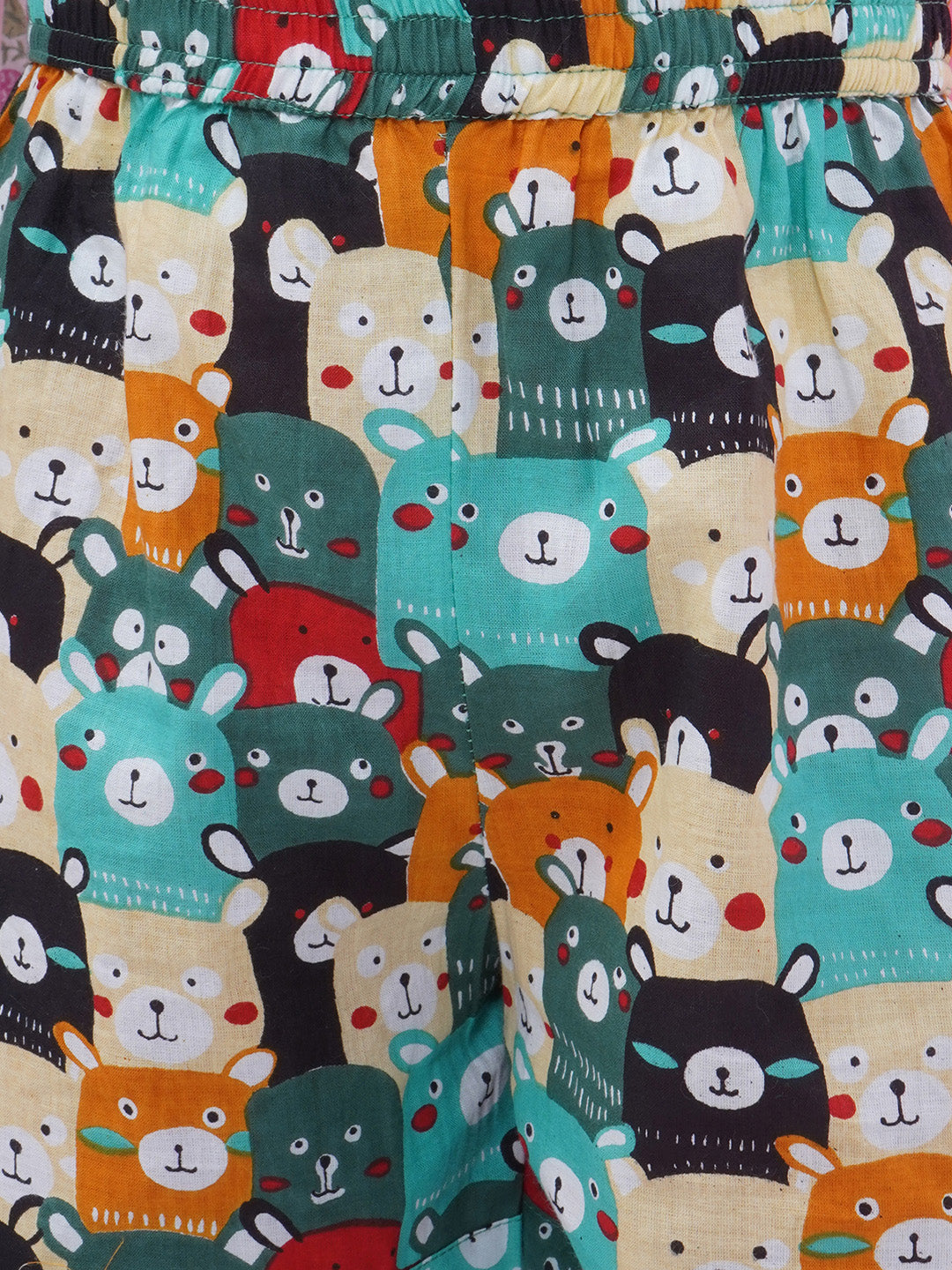 Boys Printed Short Set - Cyan & Orange