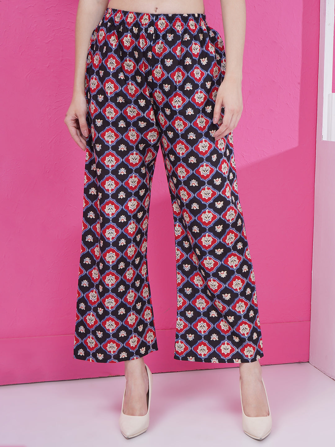 Motifs Printed Co-Ord Set - Black