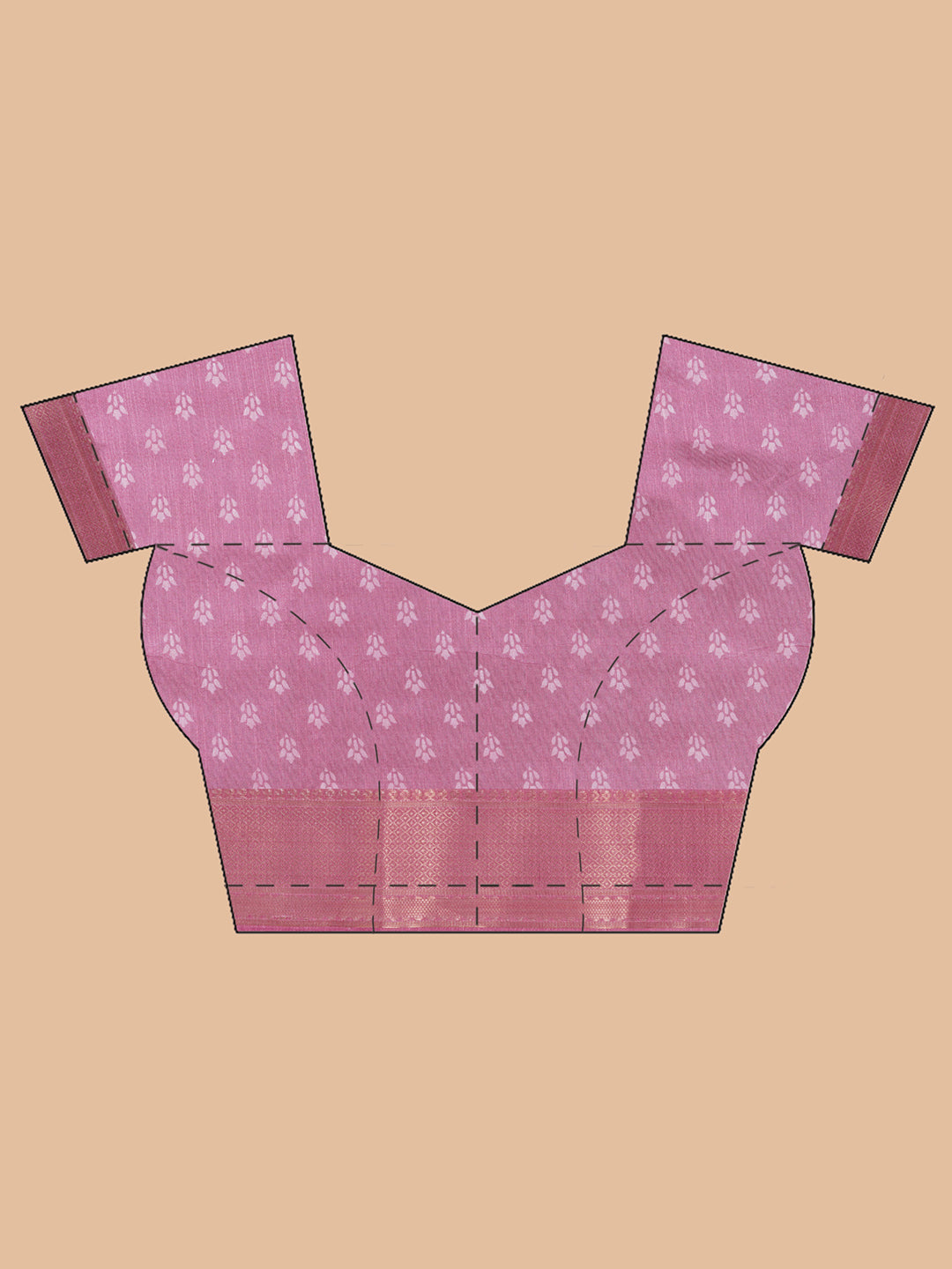 Cotton Silk Batik Print Saree - Magenta Pink