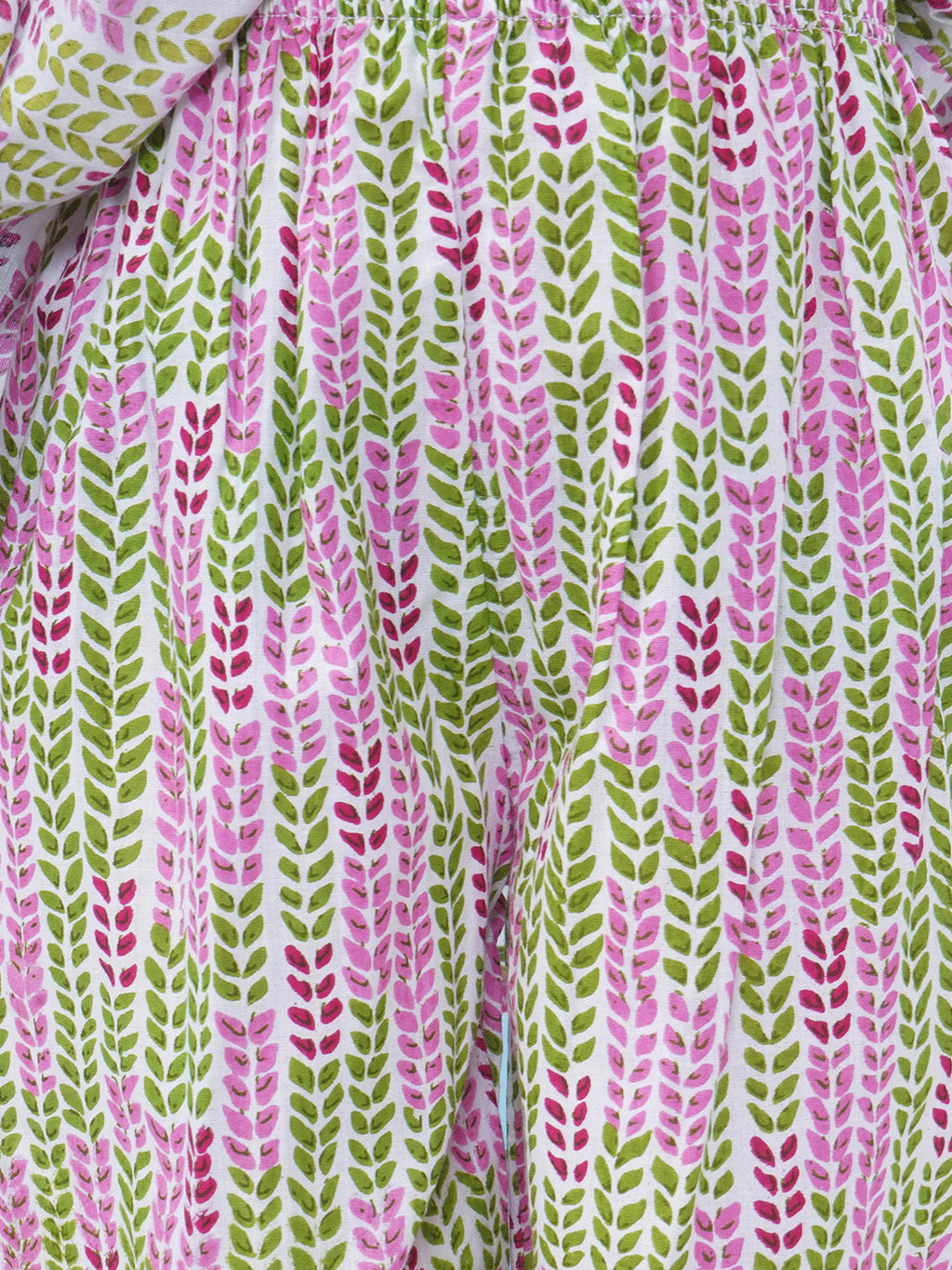 Girls Floral Printed Cotton A-line Kurta With Palazzo - Pink