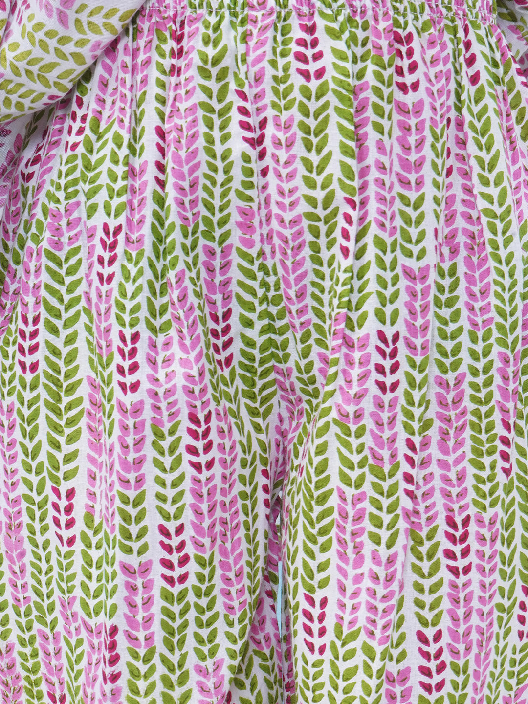 Girls Floral Printed Cotton A-line Kurta With Palazzo - Pink