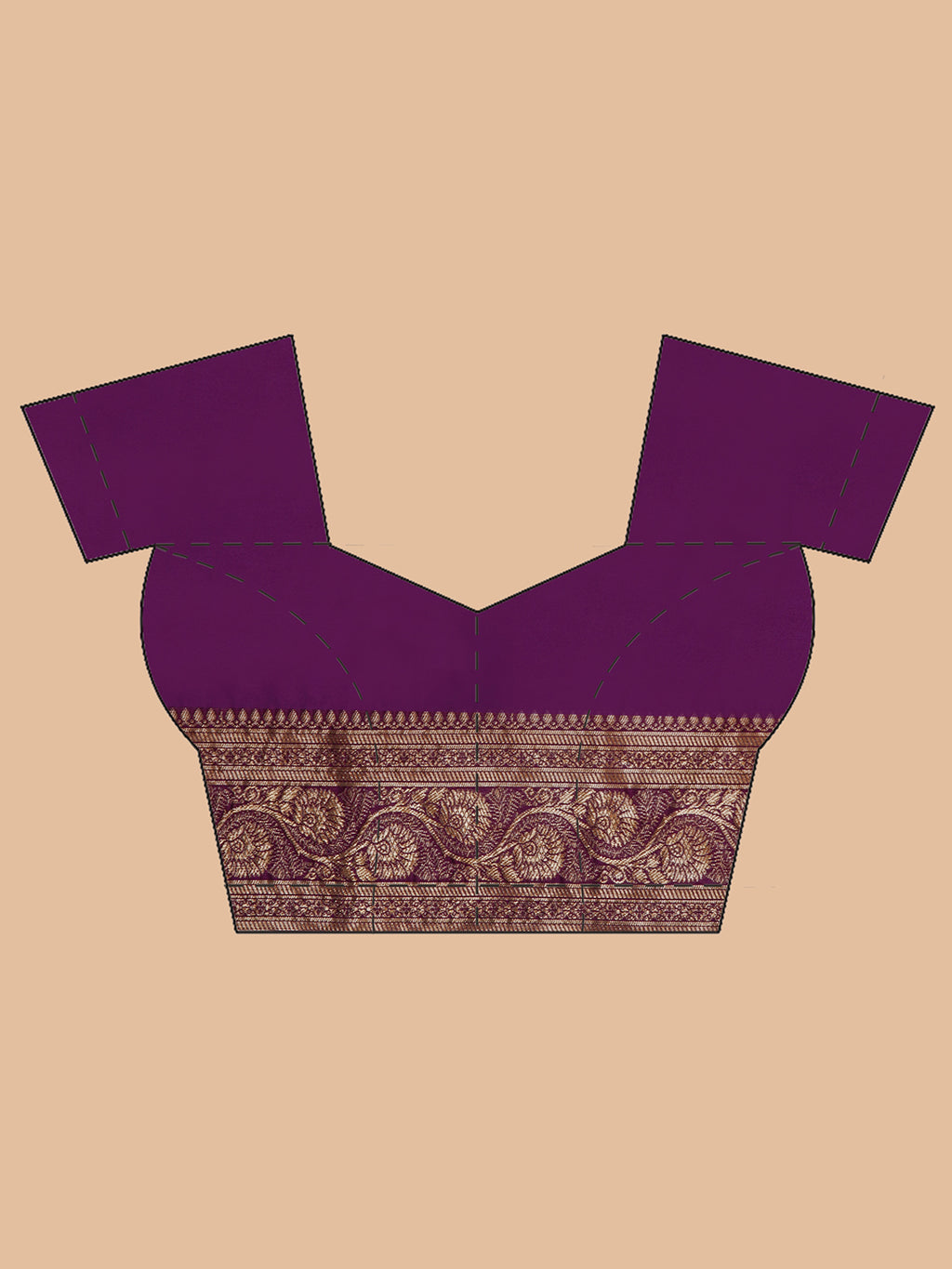 Banarasi Silk Jacquard Zari Kanjeevaram Saree - Violet