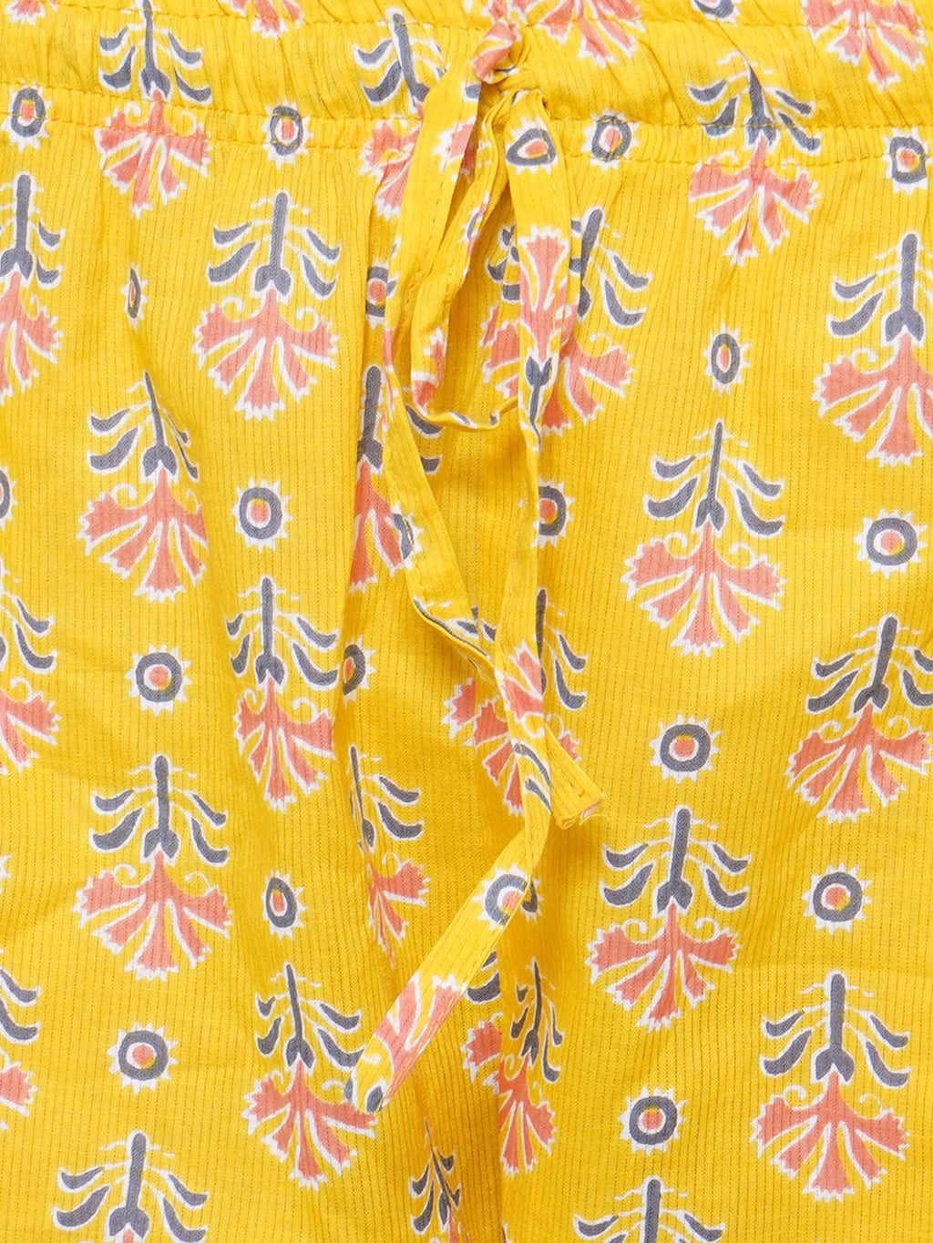 Printed Kaftan Lounge Wear - Yellow