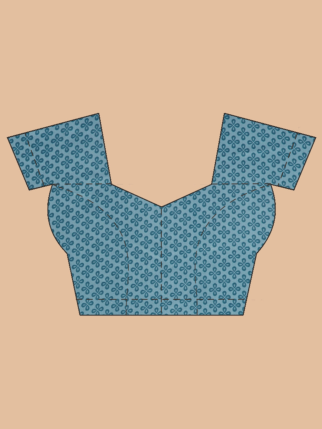 Graphic Printed Crepe-Silk Saree - Light Blue