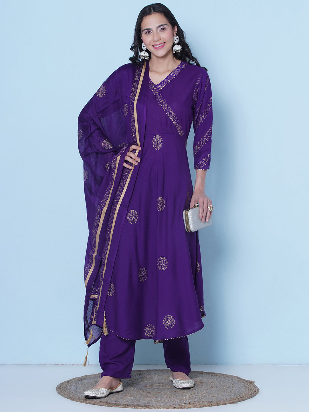Angrakha Suit - Violet