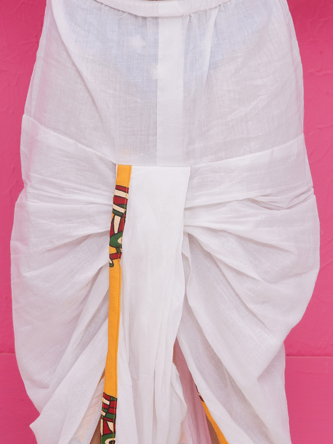 Boys Motifs Print Cotton Kurta with Dhoti - Yellow