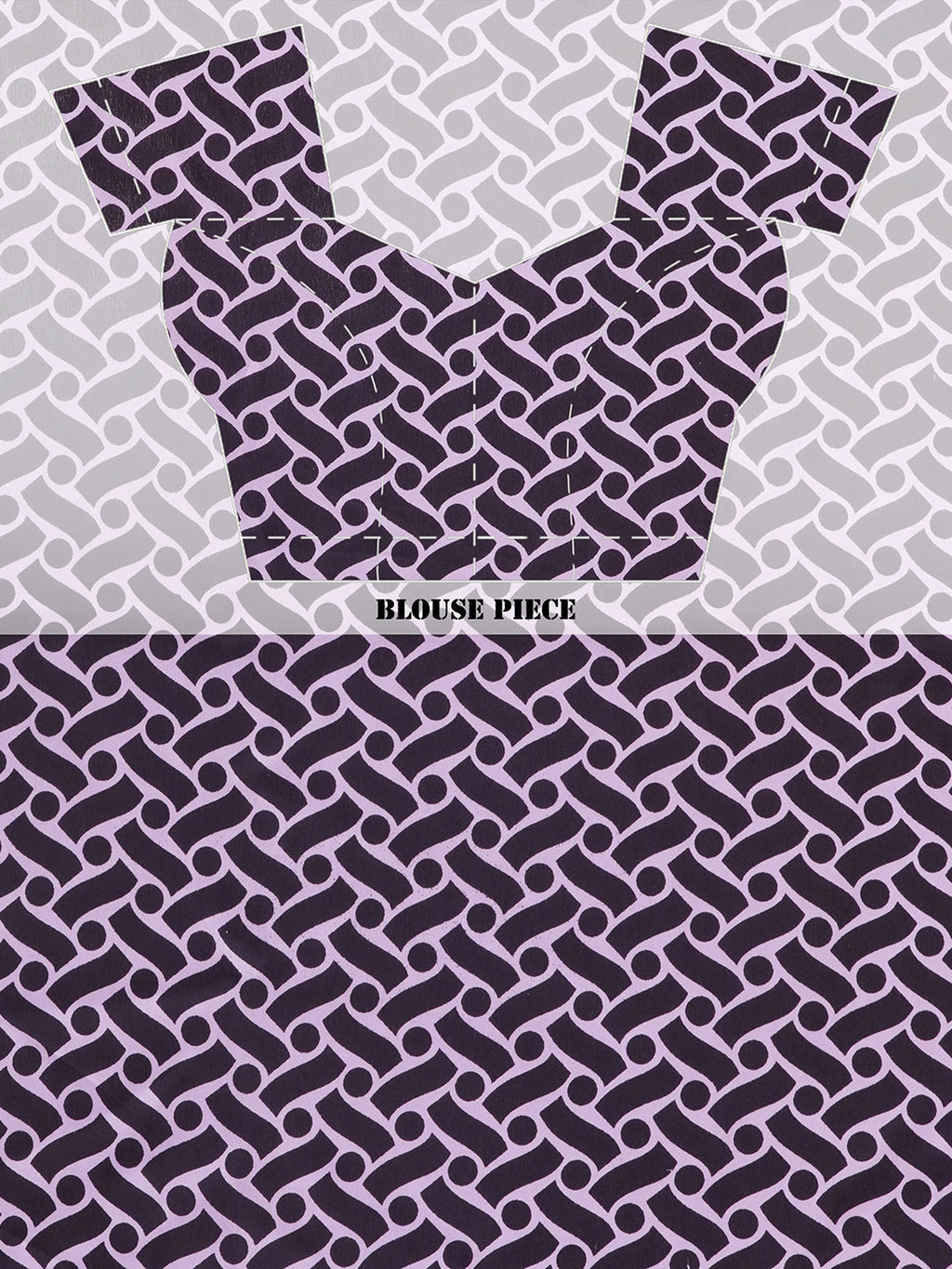 Graphic Printed Crepe-Silk Saree - Lavender