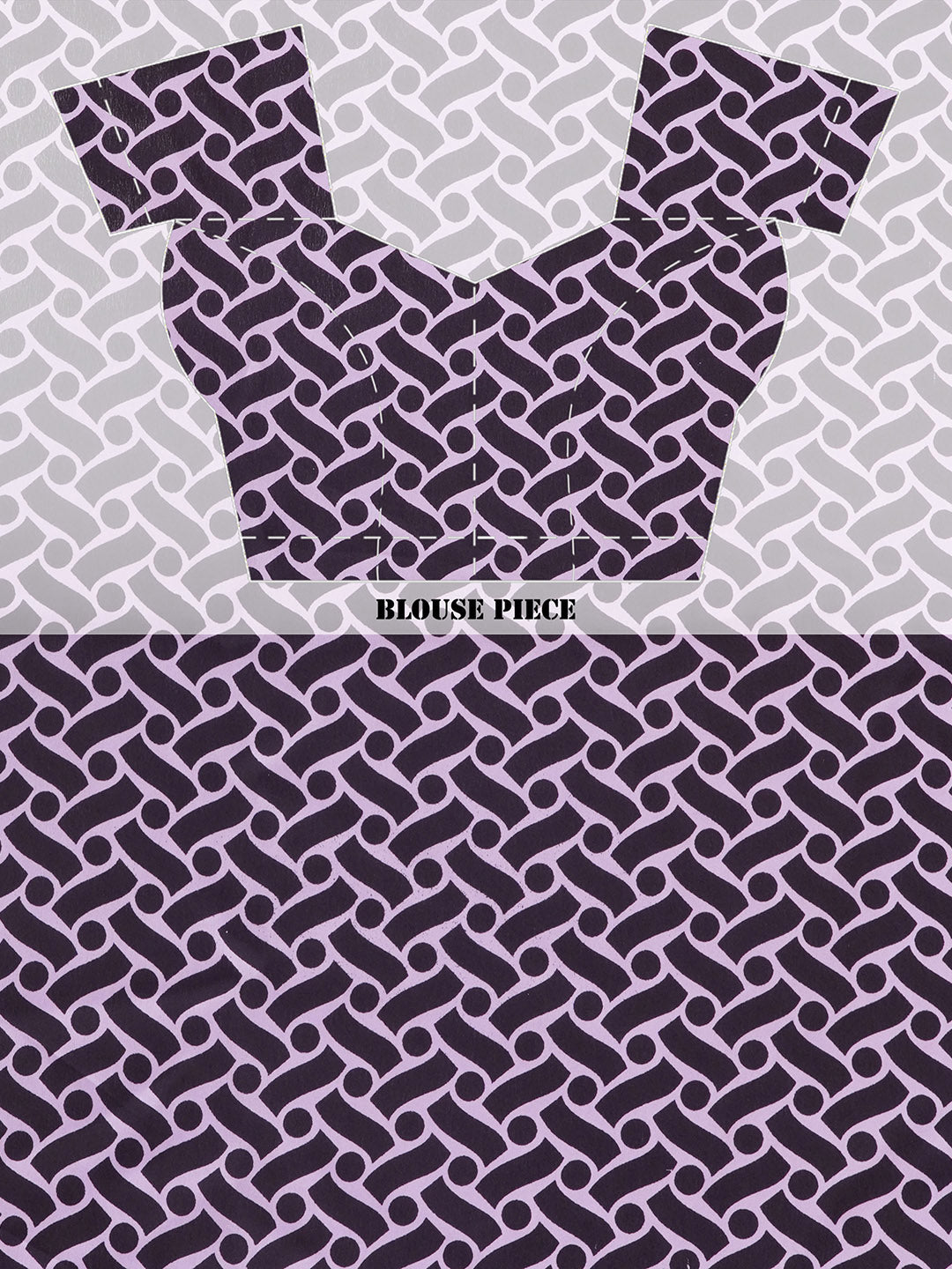 Graphic Printed Crepe-Silk Saree - Lavender