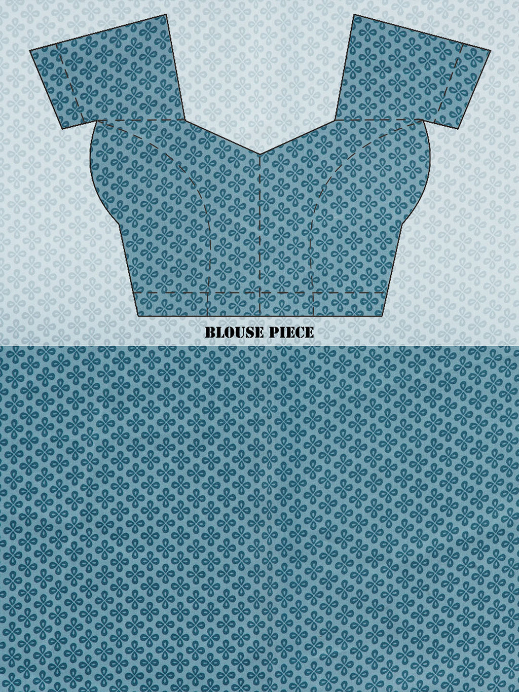 Graphic Printed Crepe-Silk Saree - Light Blue