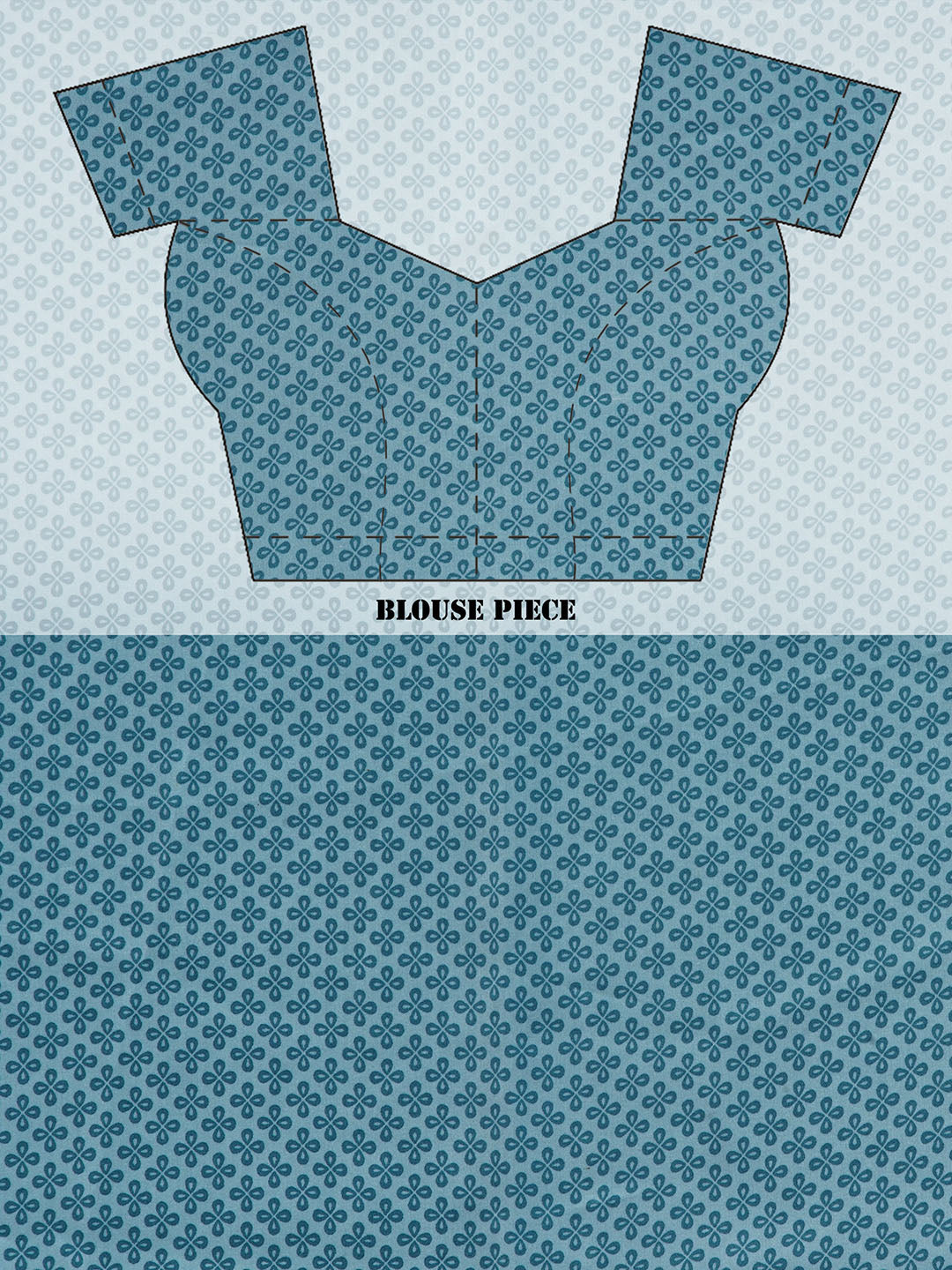Graphic Printed Crepe-Silk Saree - Light Blue