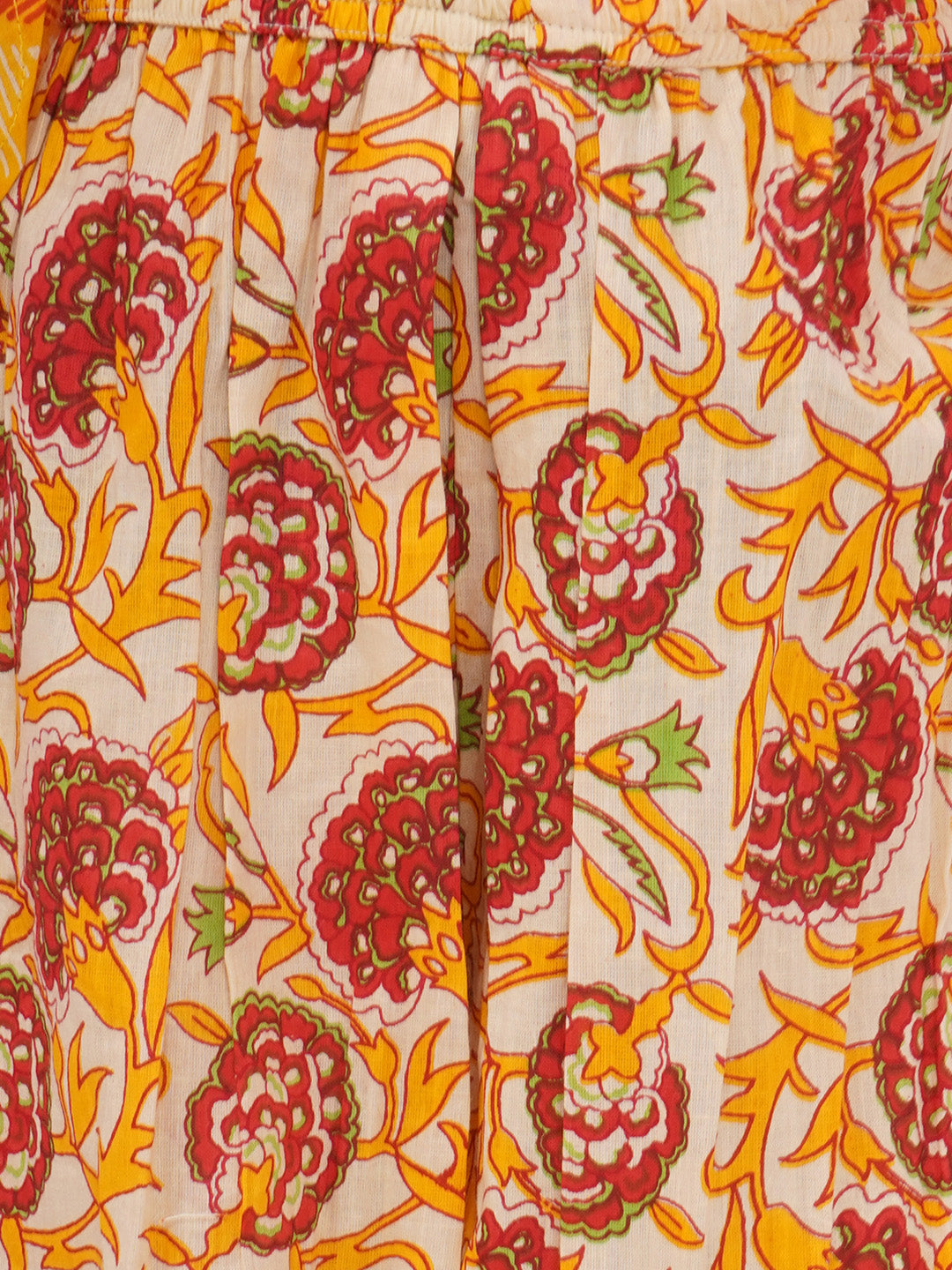 Girls Floral Gota patti Suit - Mustard Yellow