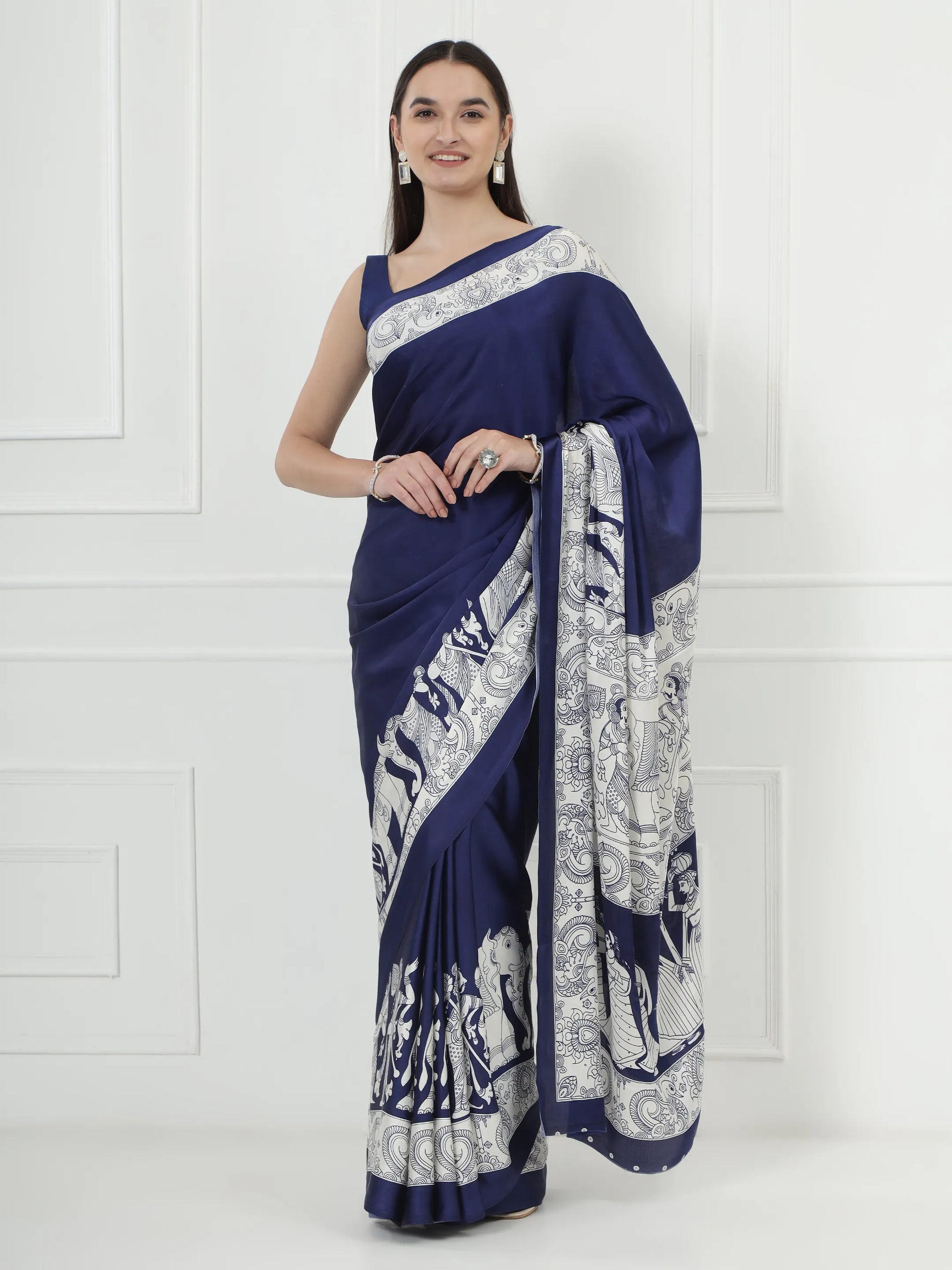 Kalamkari Darbar - Royal Blue