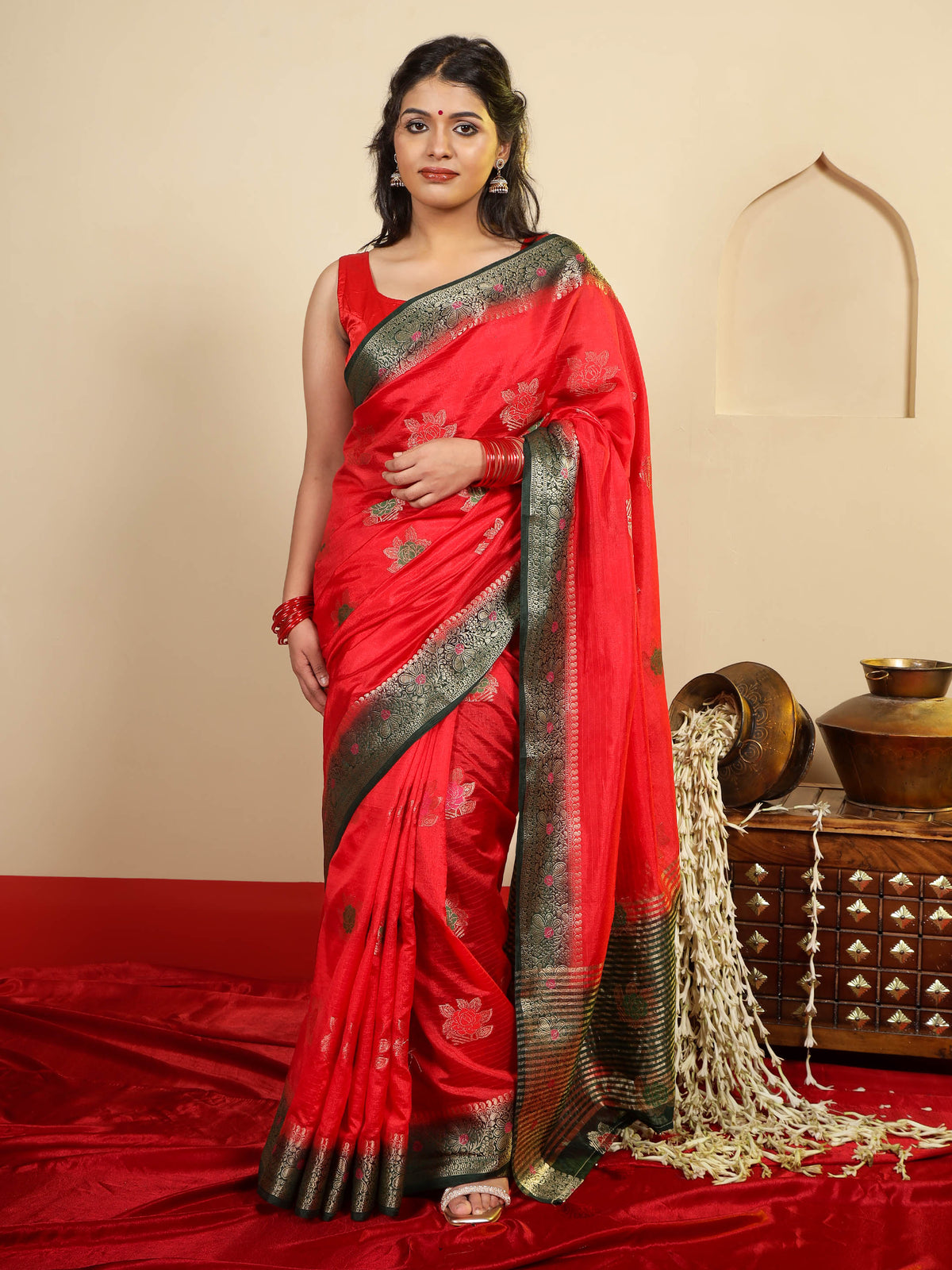 Mallika - Red & Green