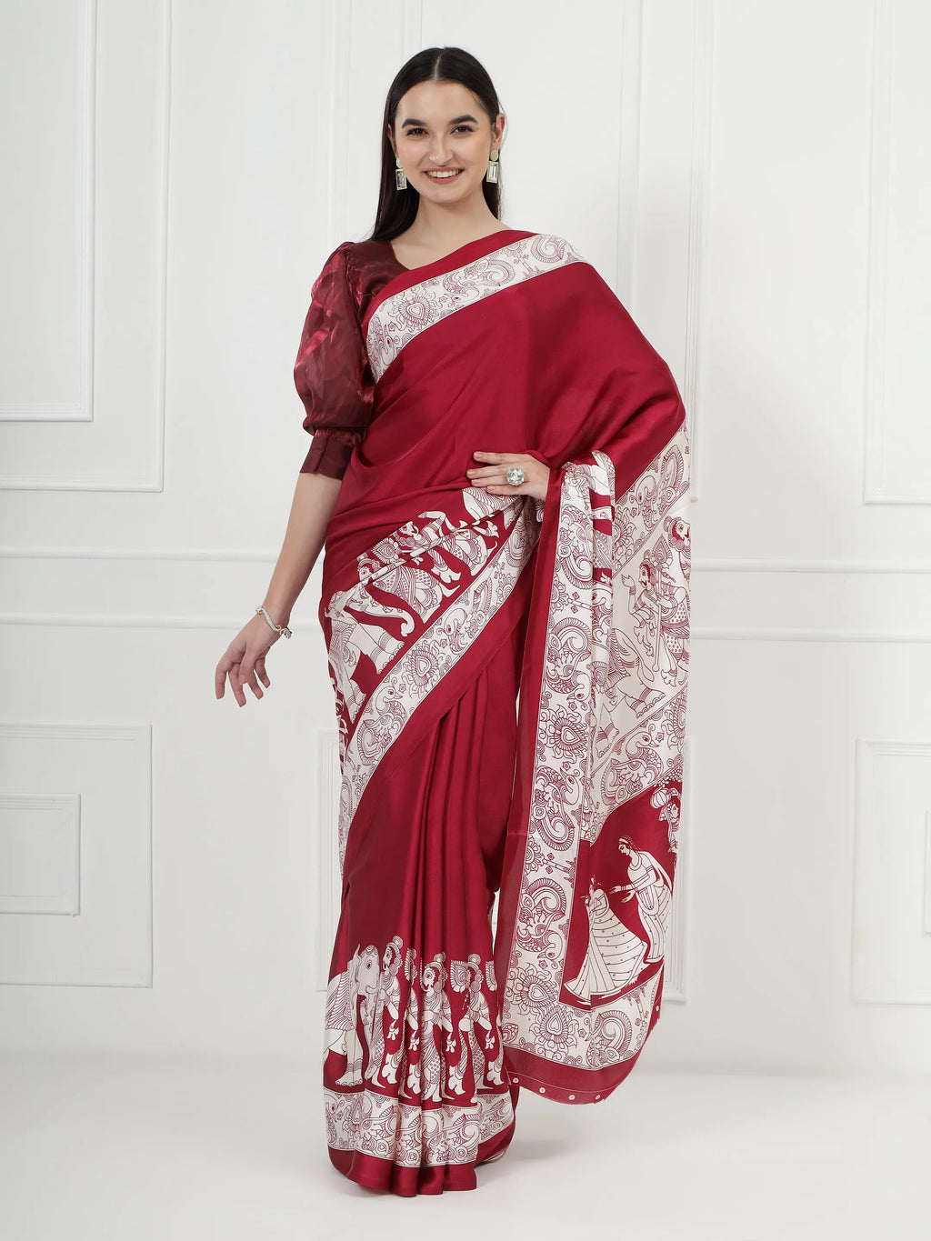 Kalamkari Darbar - Maroon