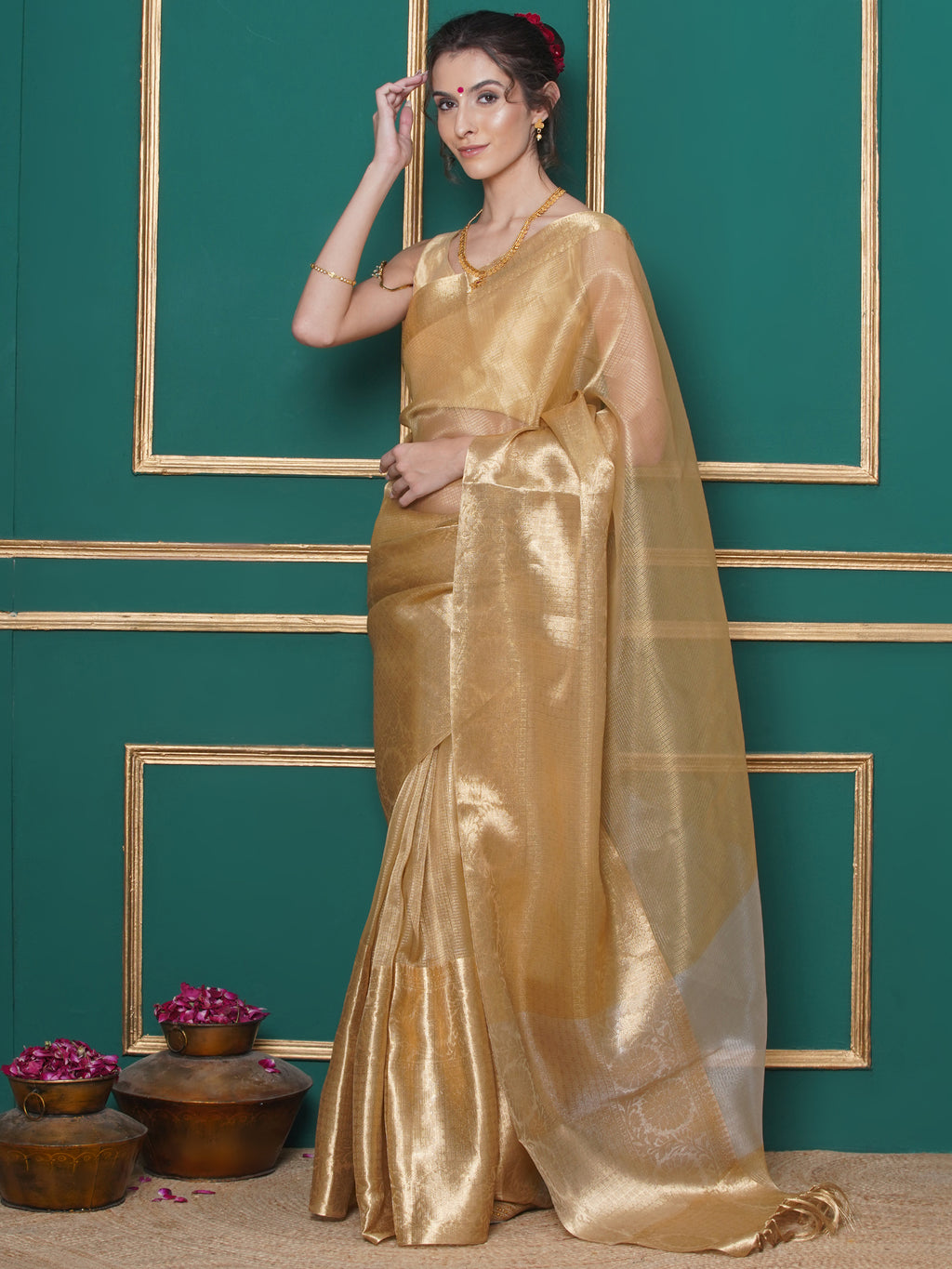 Banarasi Tissue Saree - Golden