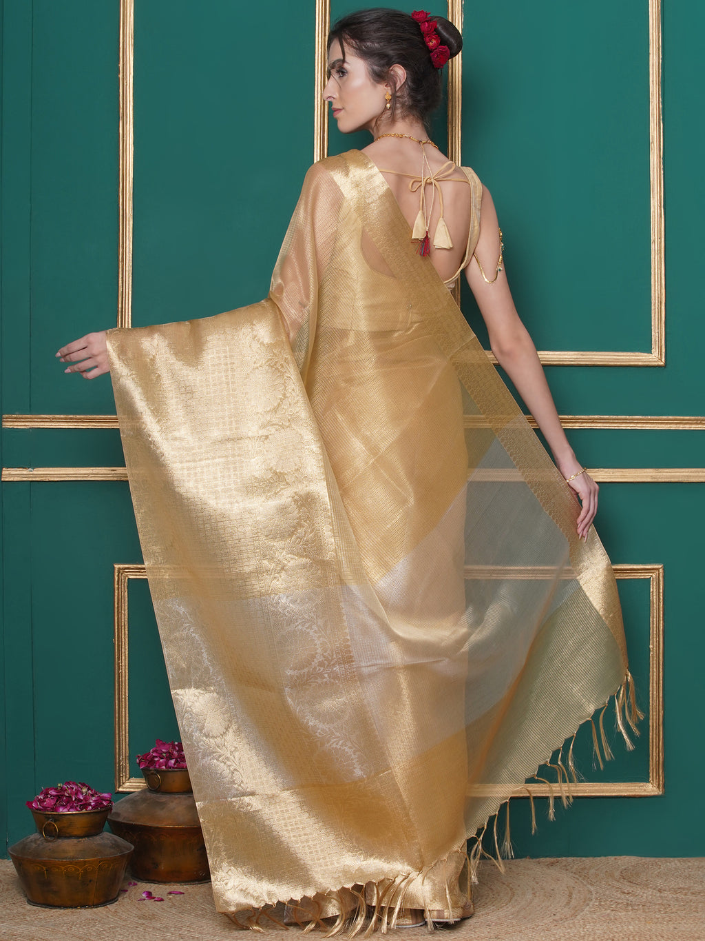Banarasi Tissue Saree - Golden