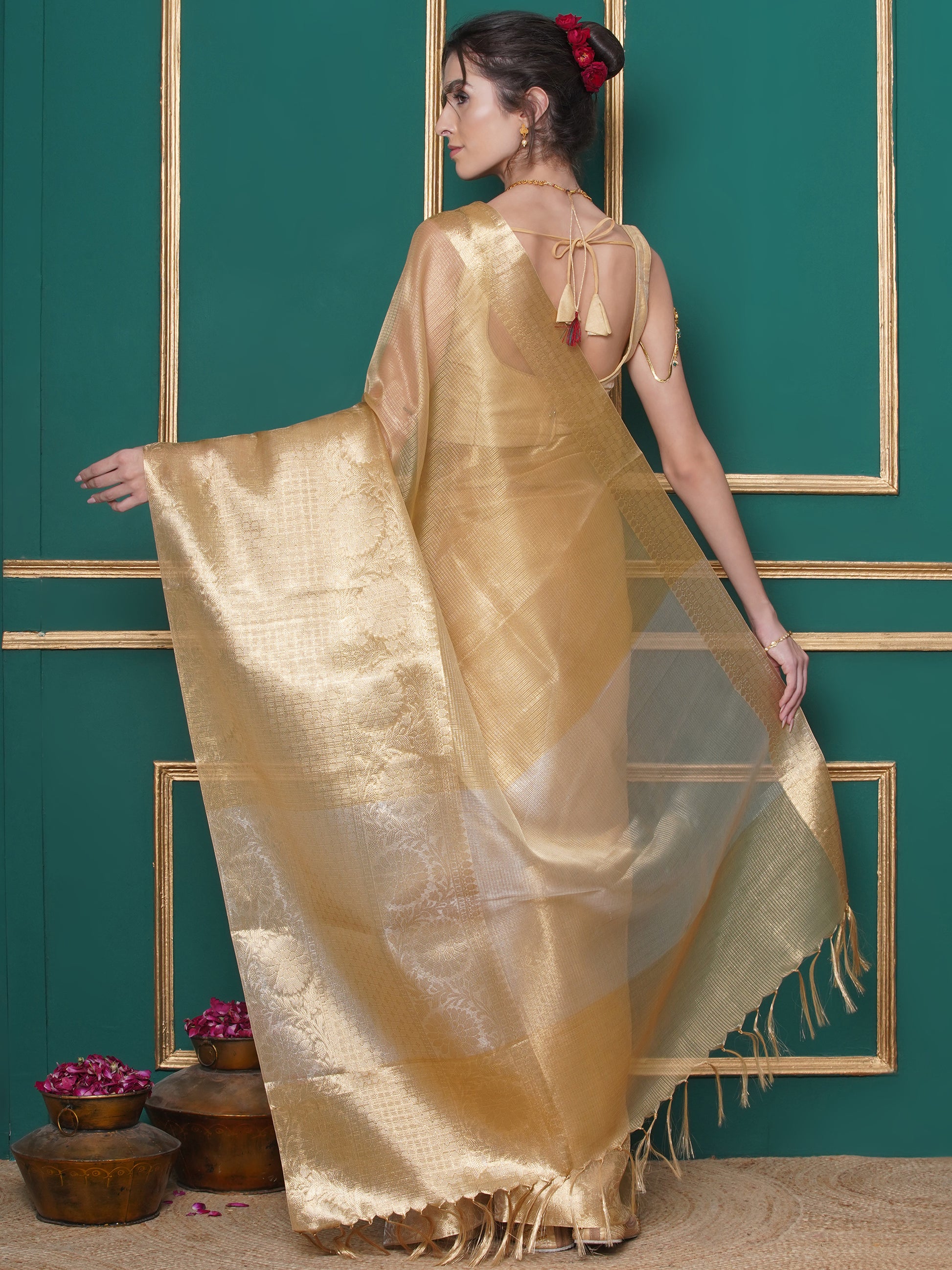 Banarasi Tissue Saree - Golden
