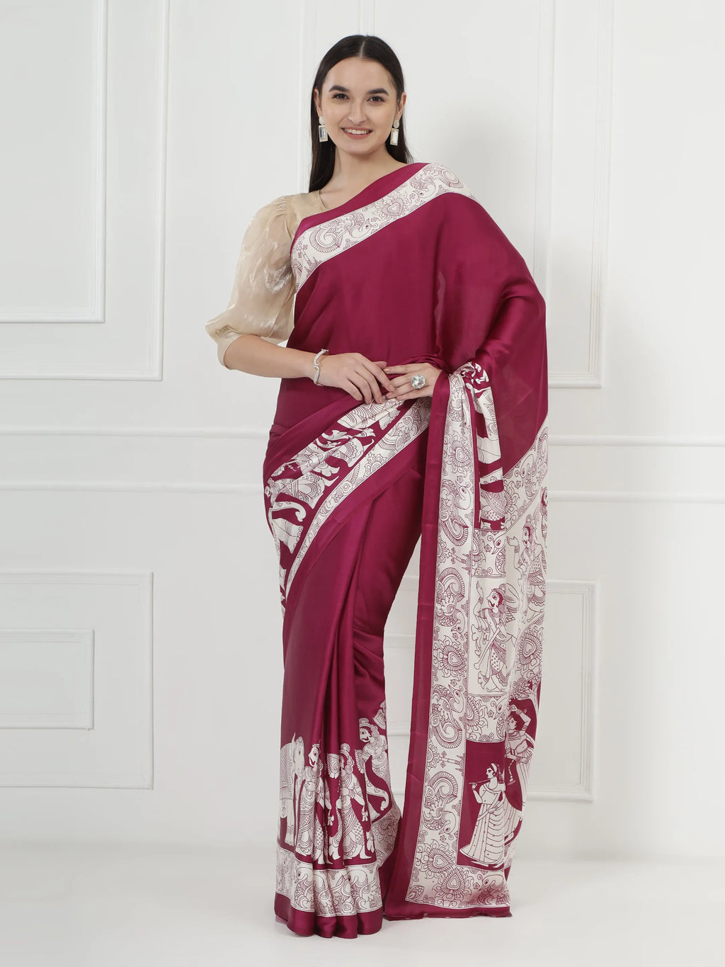 Kalamkari Darbar - Magenta