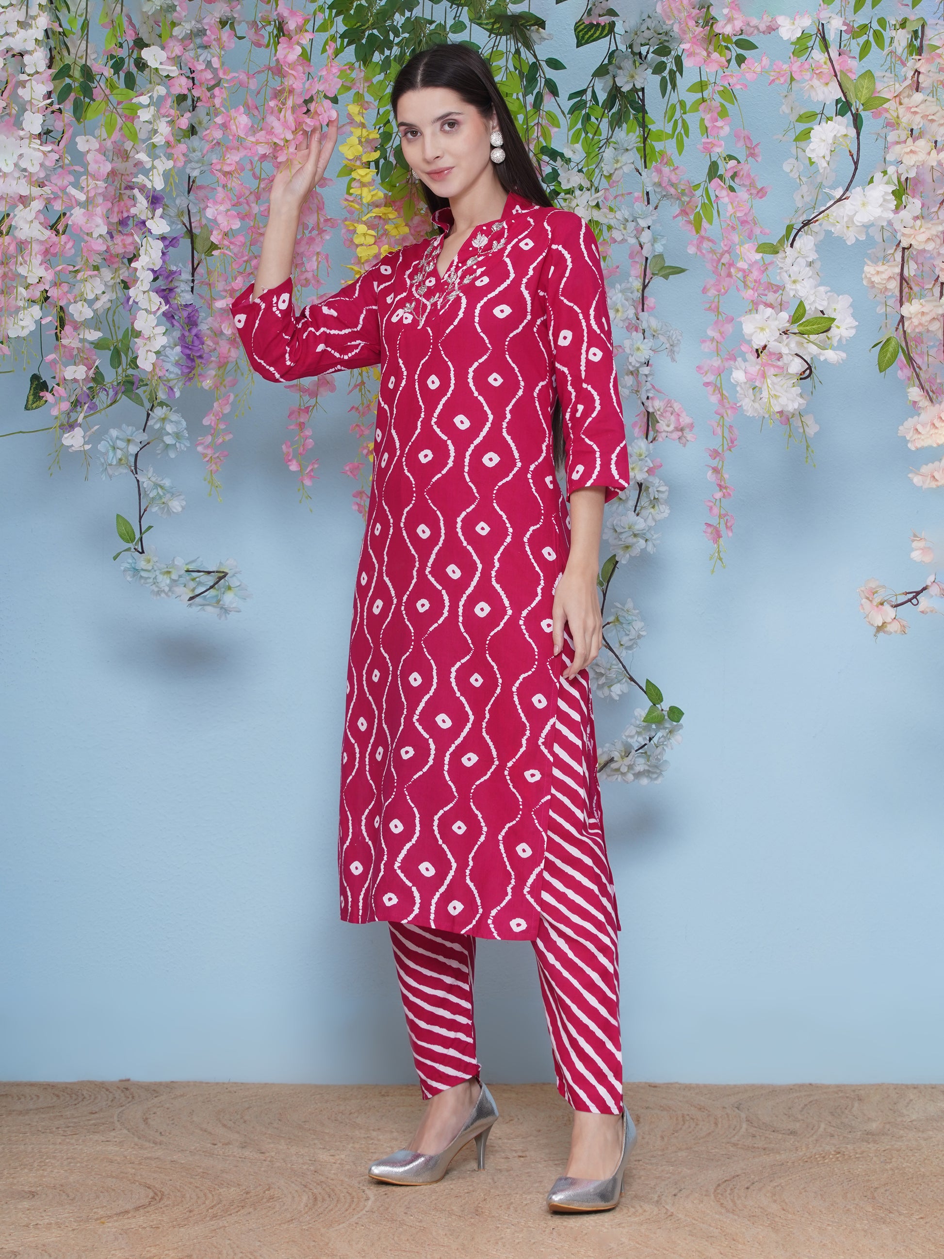 Kurti & Pant Set - Magenta