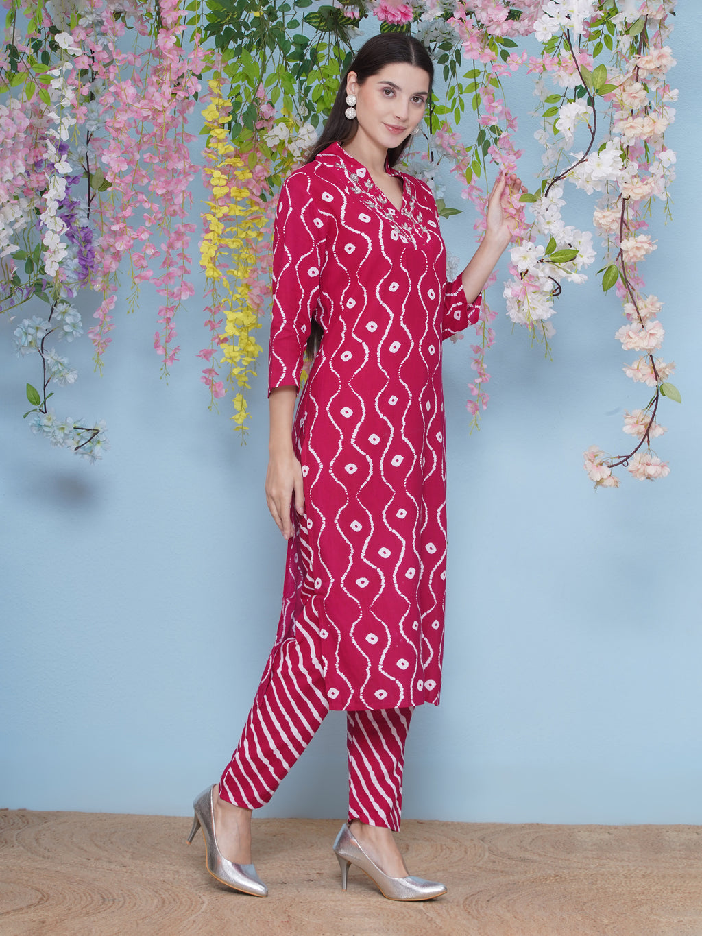 Kurti & Pant Set - Magenta