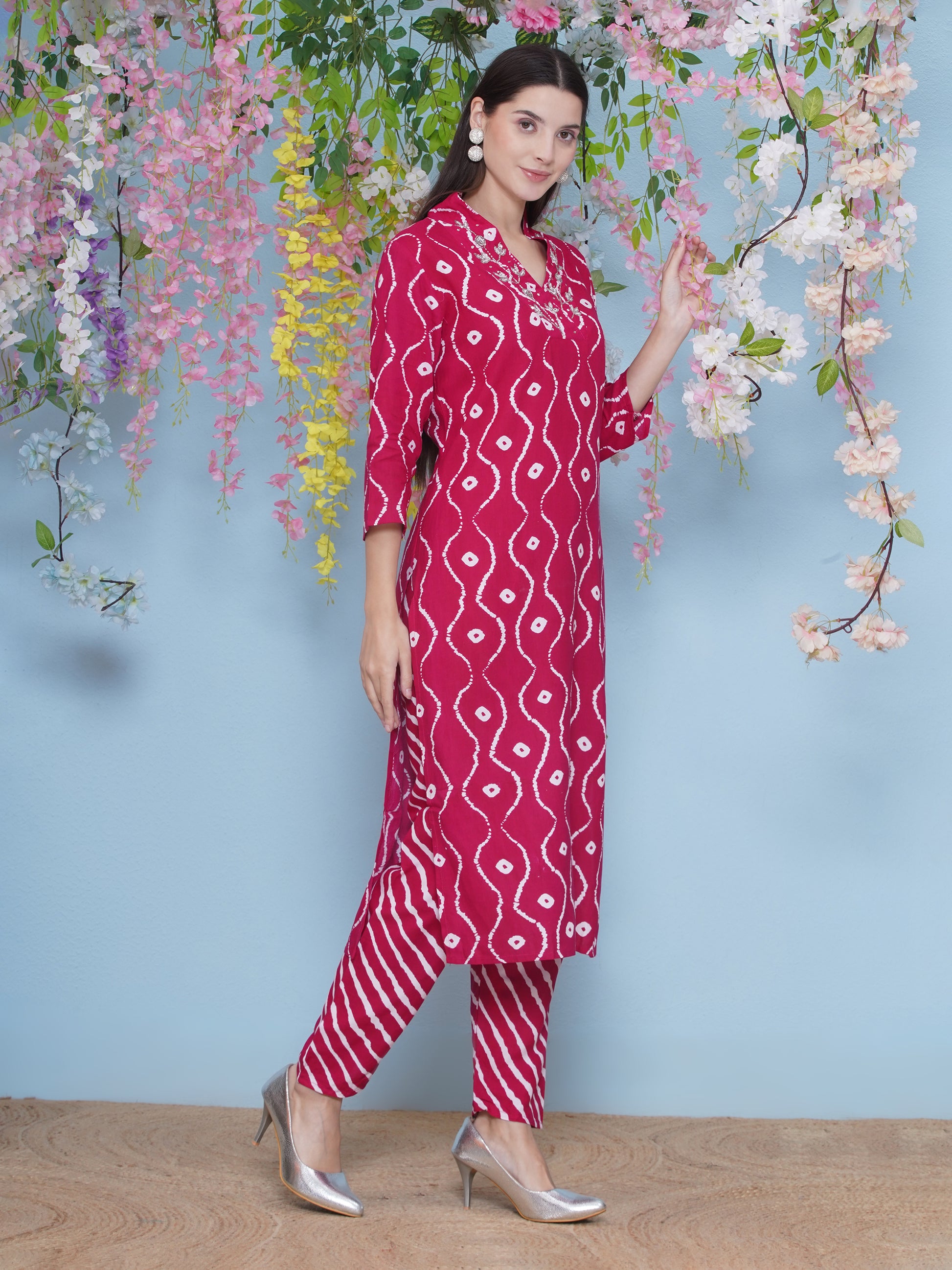 Kurti & Pant Set - Magenta