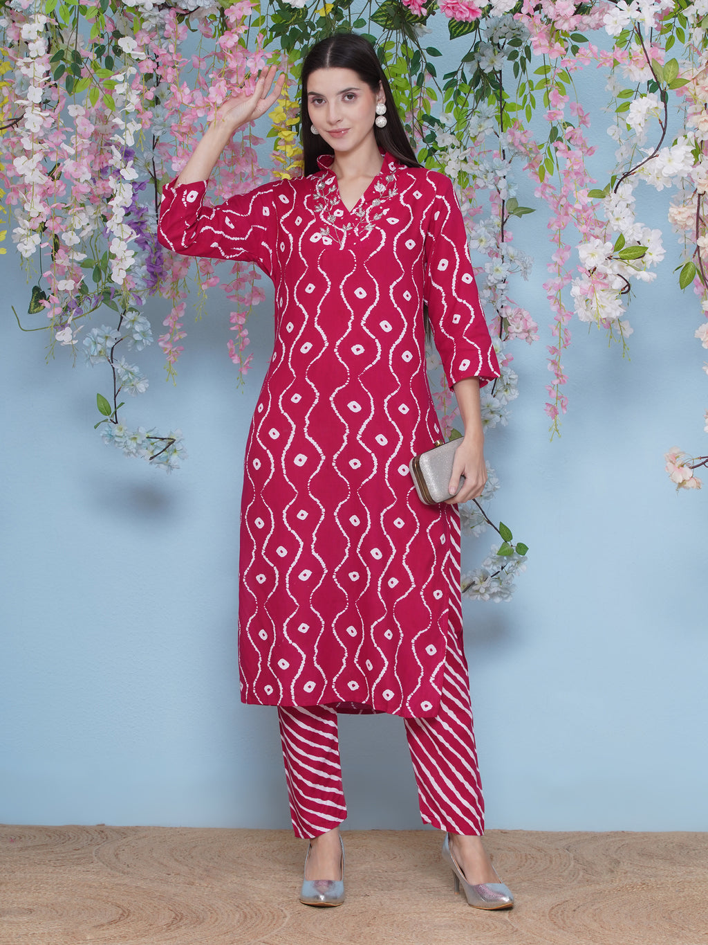Kurti & Pant Set - Magenta