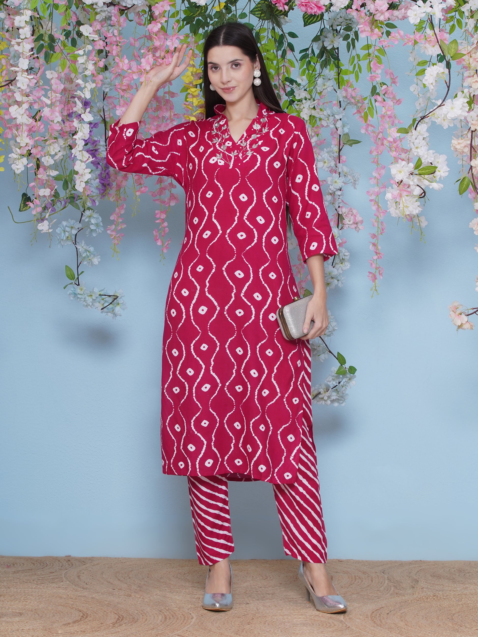 Kurti & Pant Set - Magenta