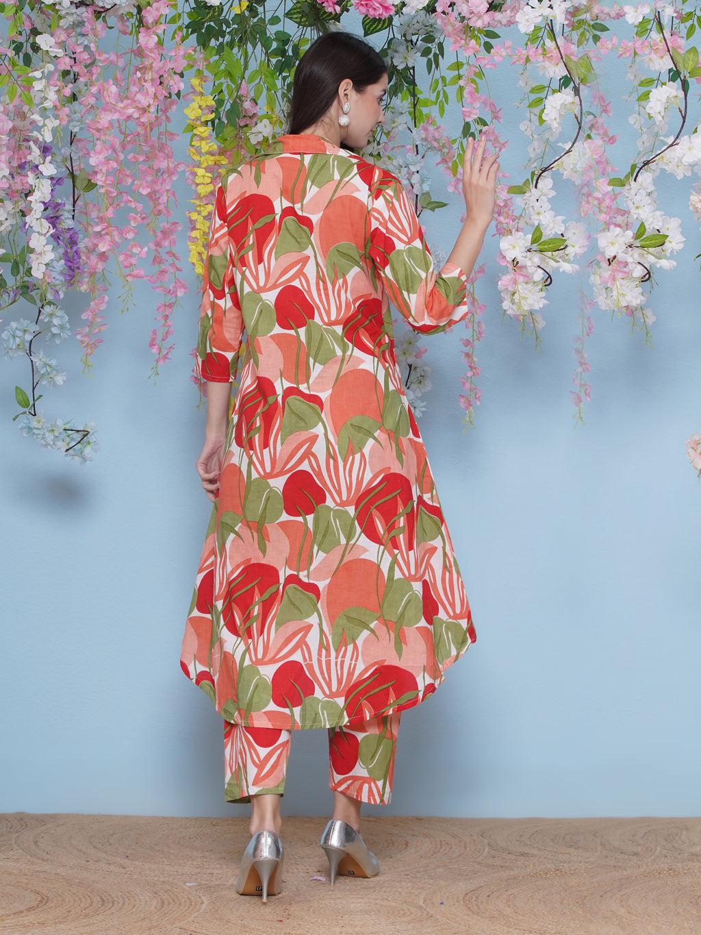 Printed Cotton Co-Ord Set - Orange