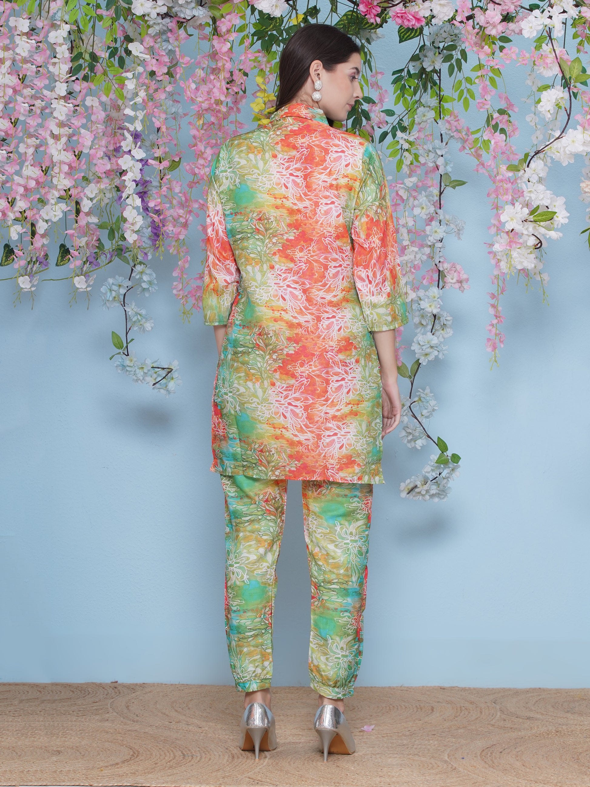 Muslin Printed Co-ord Set - Green