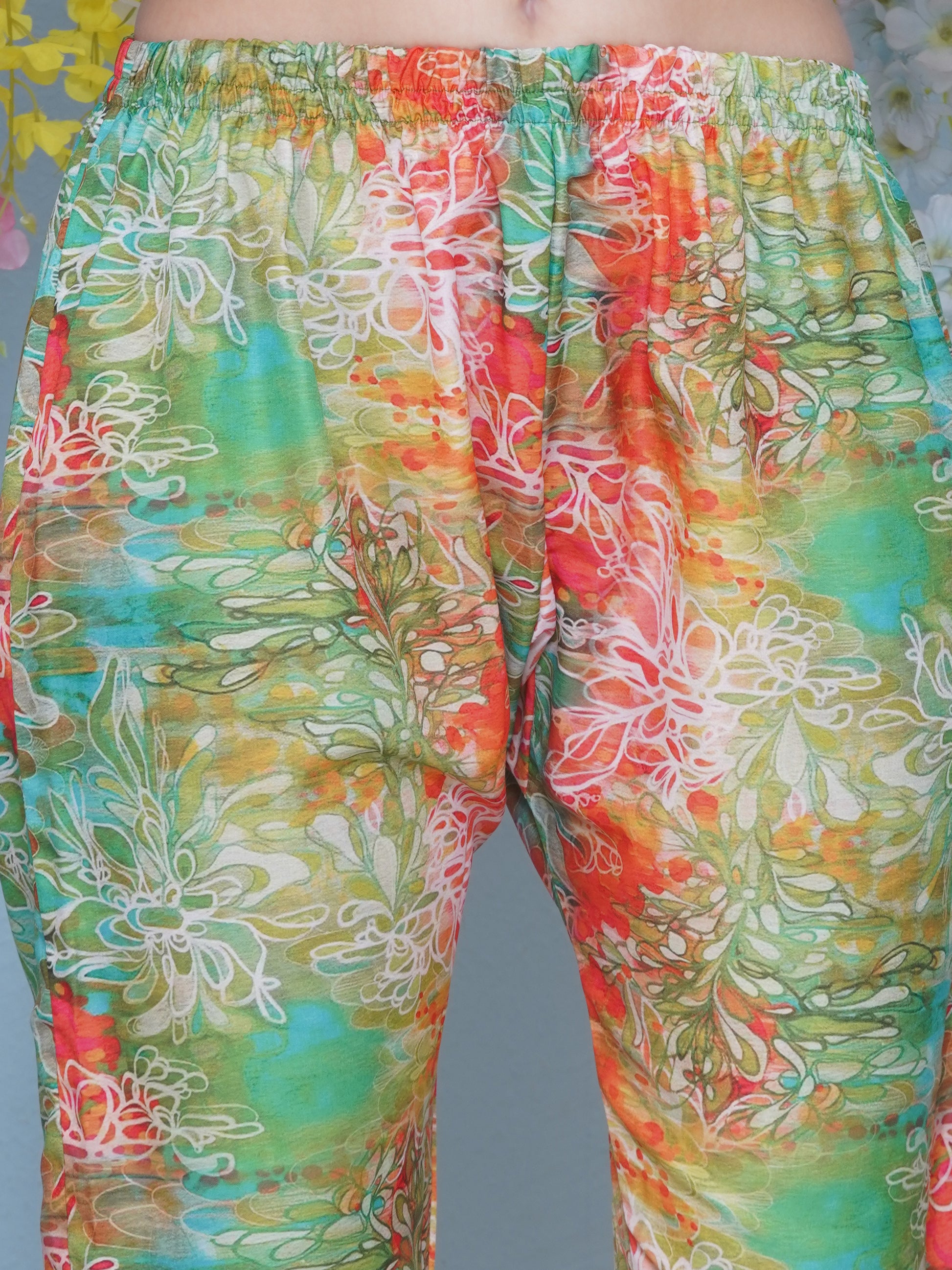 Muslin Printed Co-ord Set - Green