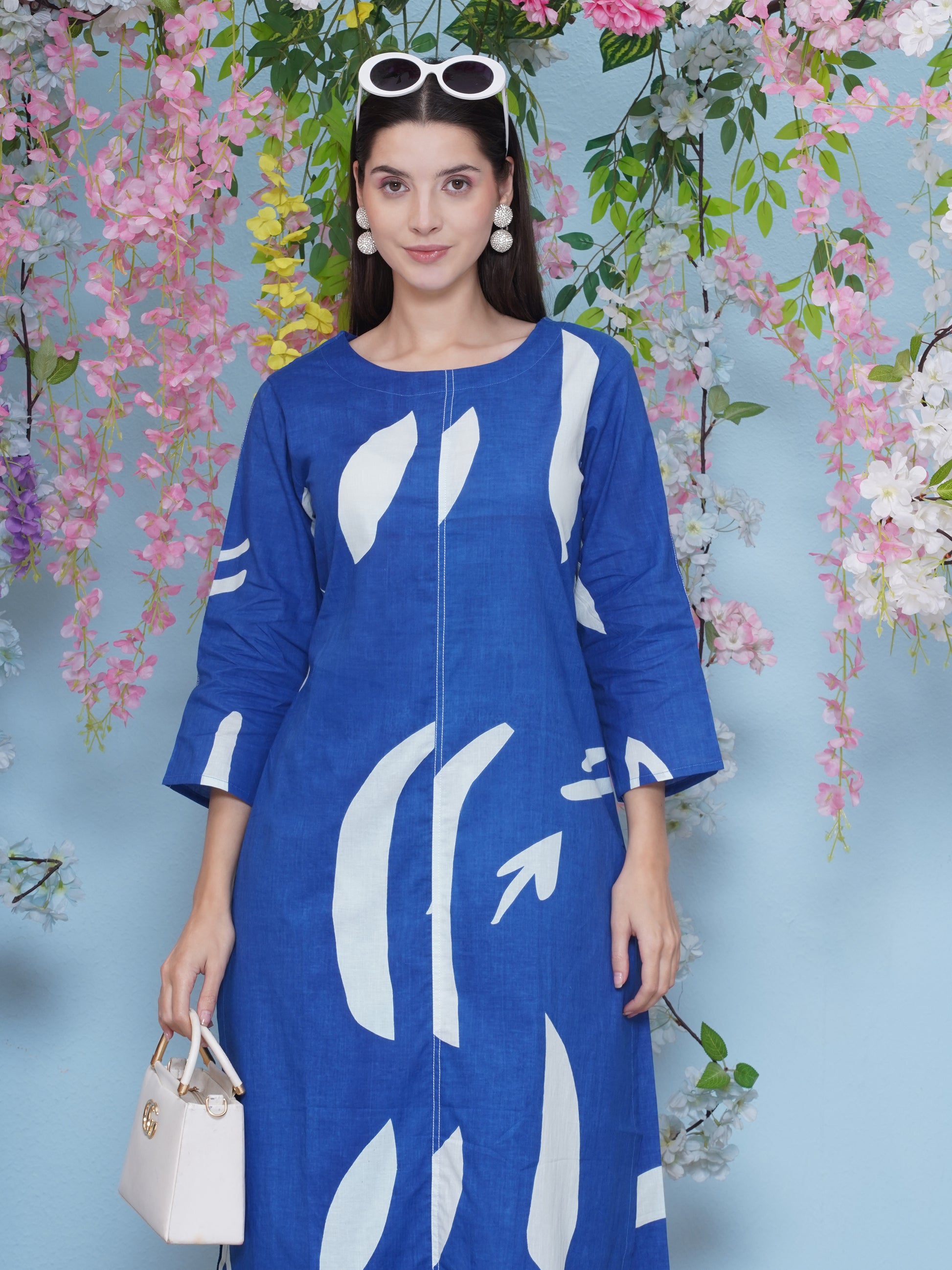 Cotton Printed Co-Ord Set - Blue