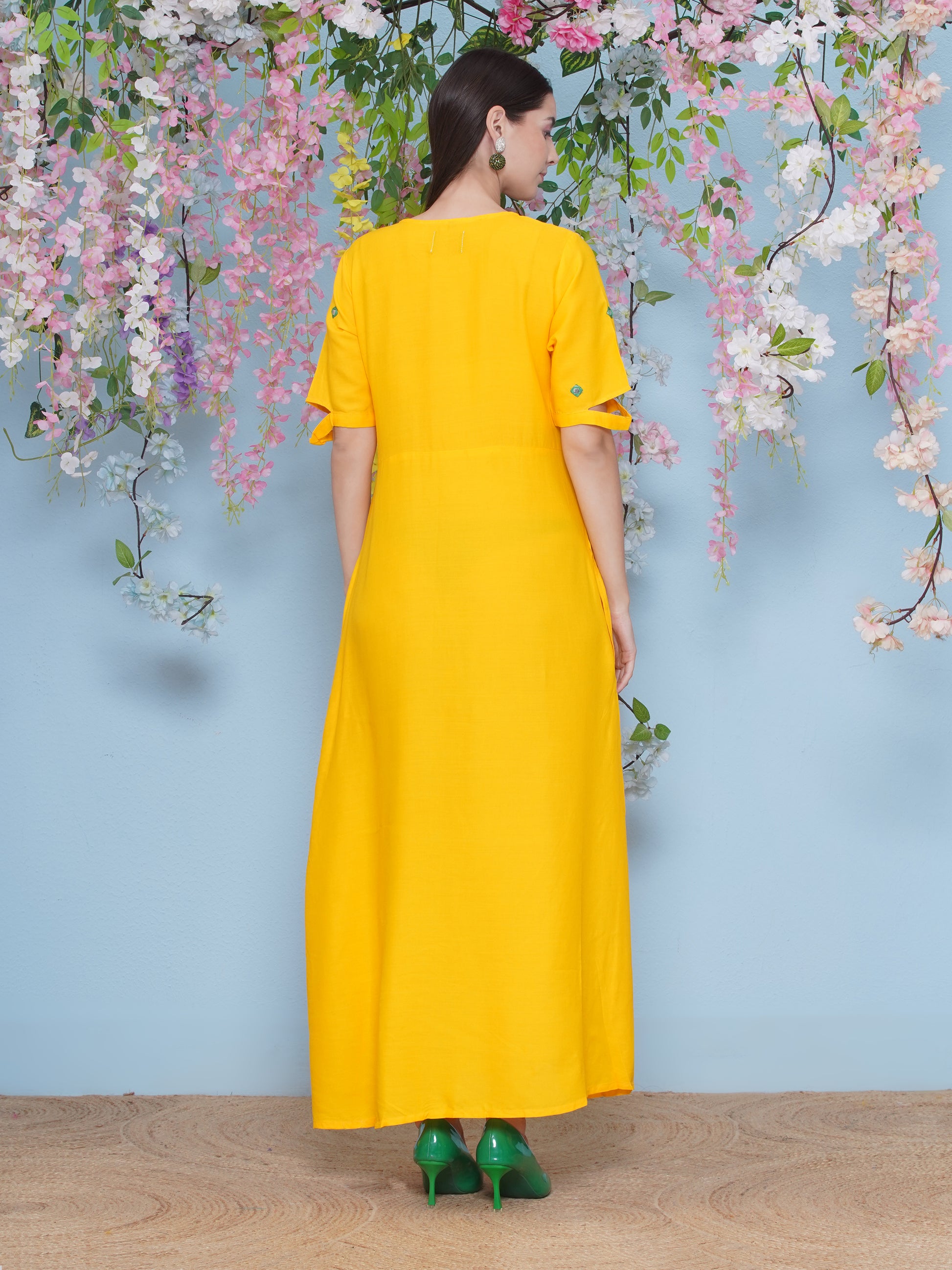 A-Line Long Dress - Yellow